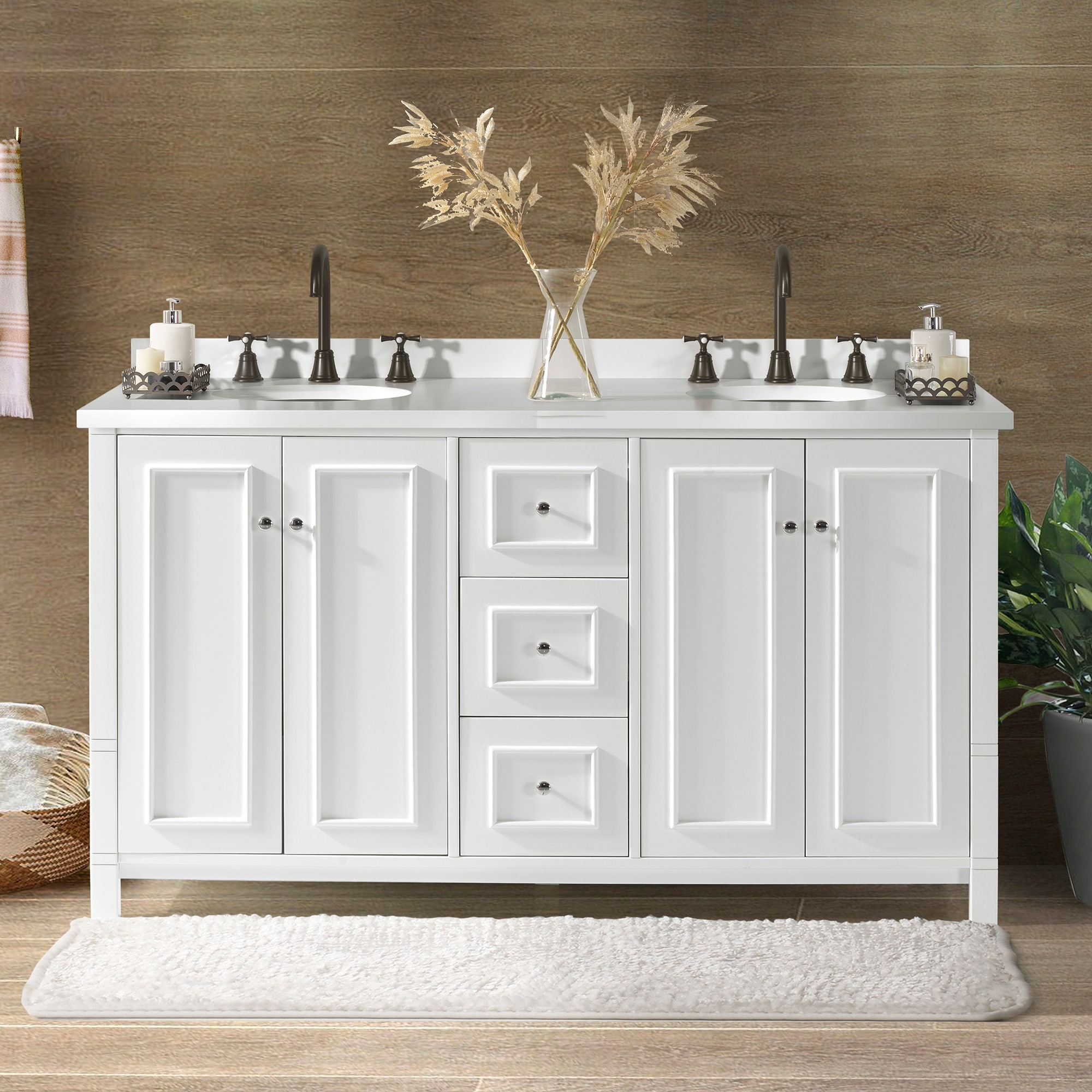Alaterre Furniture AVAN60WHBB vanities - View #2
