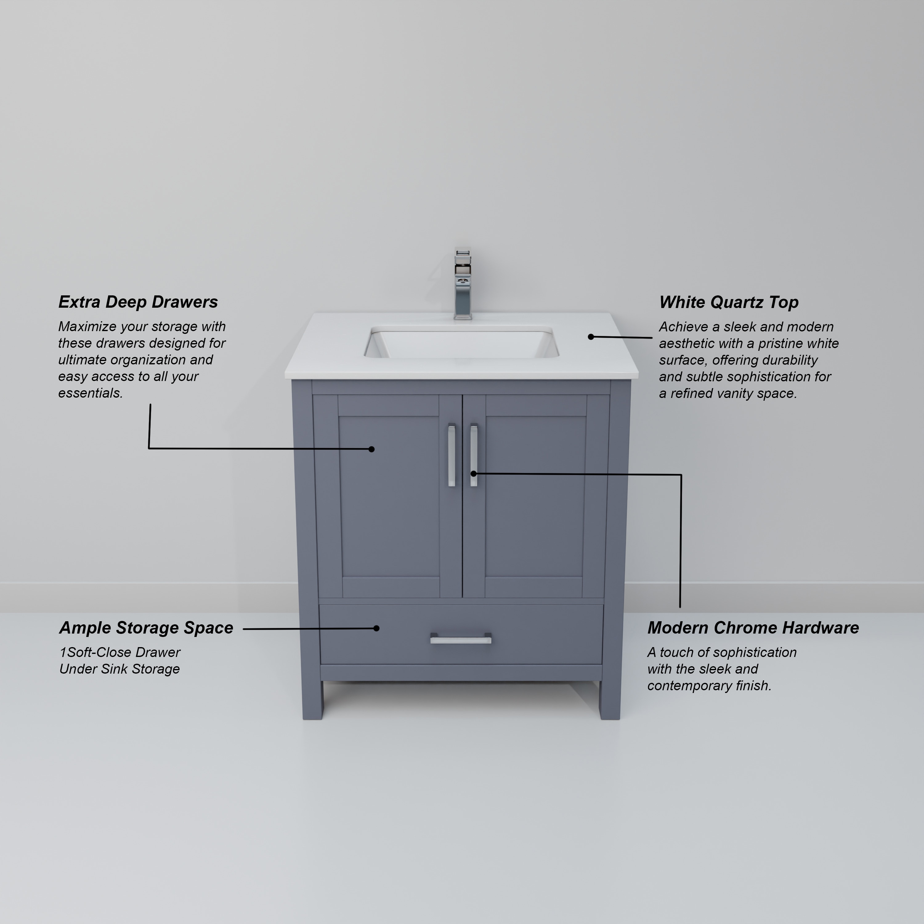 Lexora LJ342230SBWQ000 Bath-Vanity-Combo - View #9