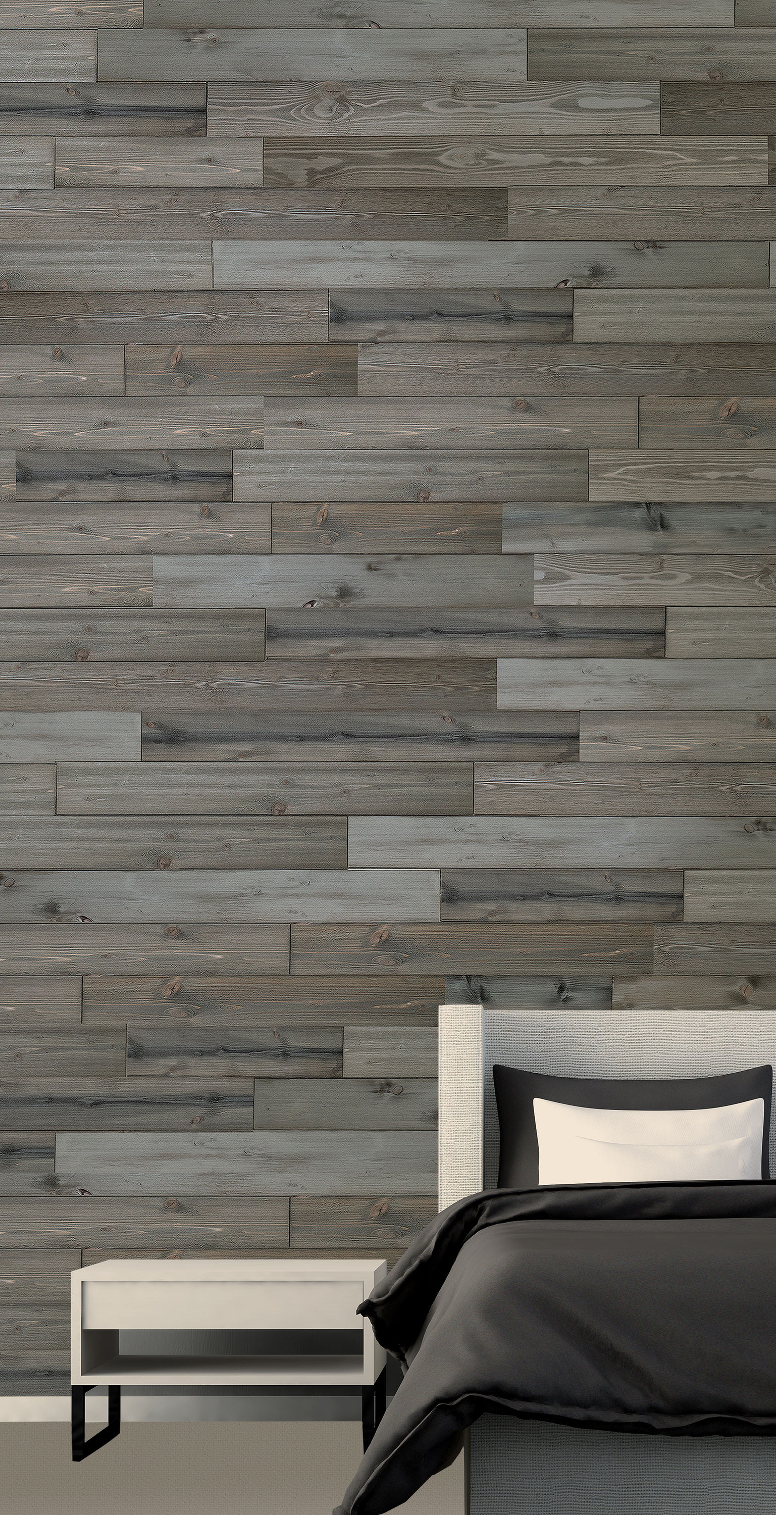 Style Selections Weathered Grey Pine Wood Shiplap Wall Plank Kit (Coverage Area: 10.5-sq ft) in Gray | 51005