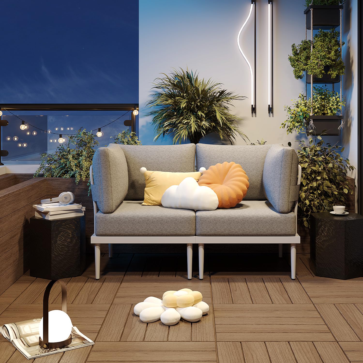 AURA OUTDOOR OICS-003-WH Patio-Conversation-Sets - View #3