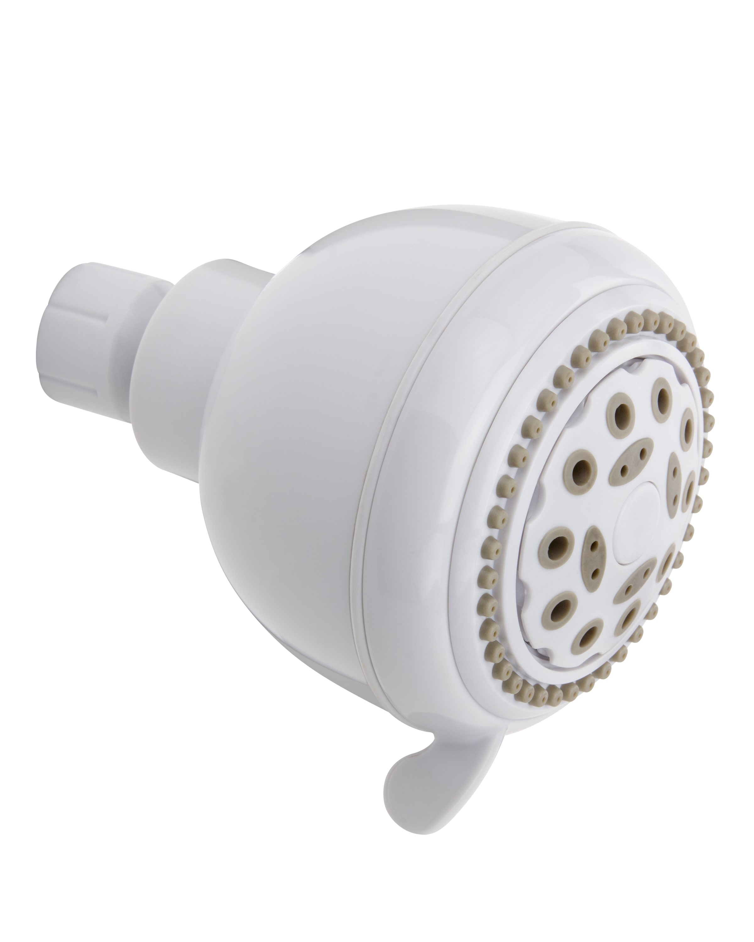 Keeney K701WH Stylewise 5.0 -Settings White 3.35-in Round Fixed Shower Head 1.8 GPM