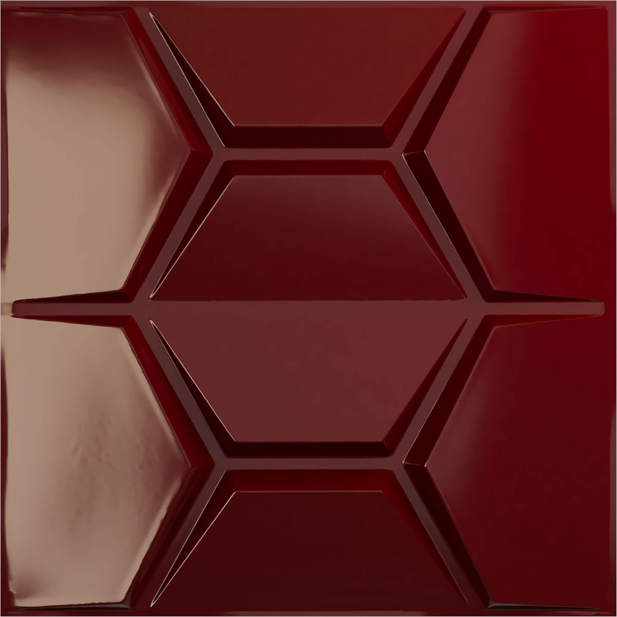 Ekena Millwork WP20X20CYHML-CASE-12 19-5/8-in x 19-5/8-in Embossed Gloss Merlot PVC Wall Panel 12 -Pack
