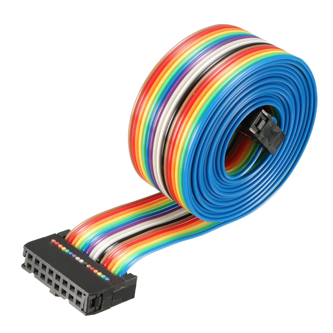 Unique Bargains IDC Rainbow Wire Flat Ribbon Cable 16 Pins 148cm Length 2.54mm Pitch Type-C