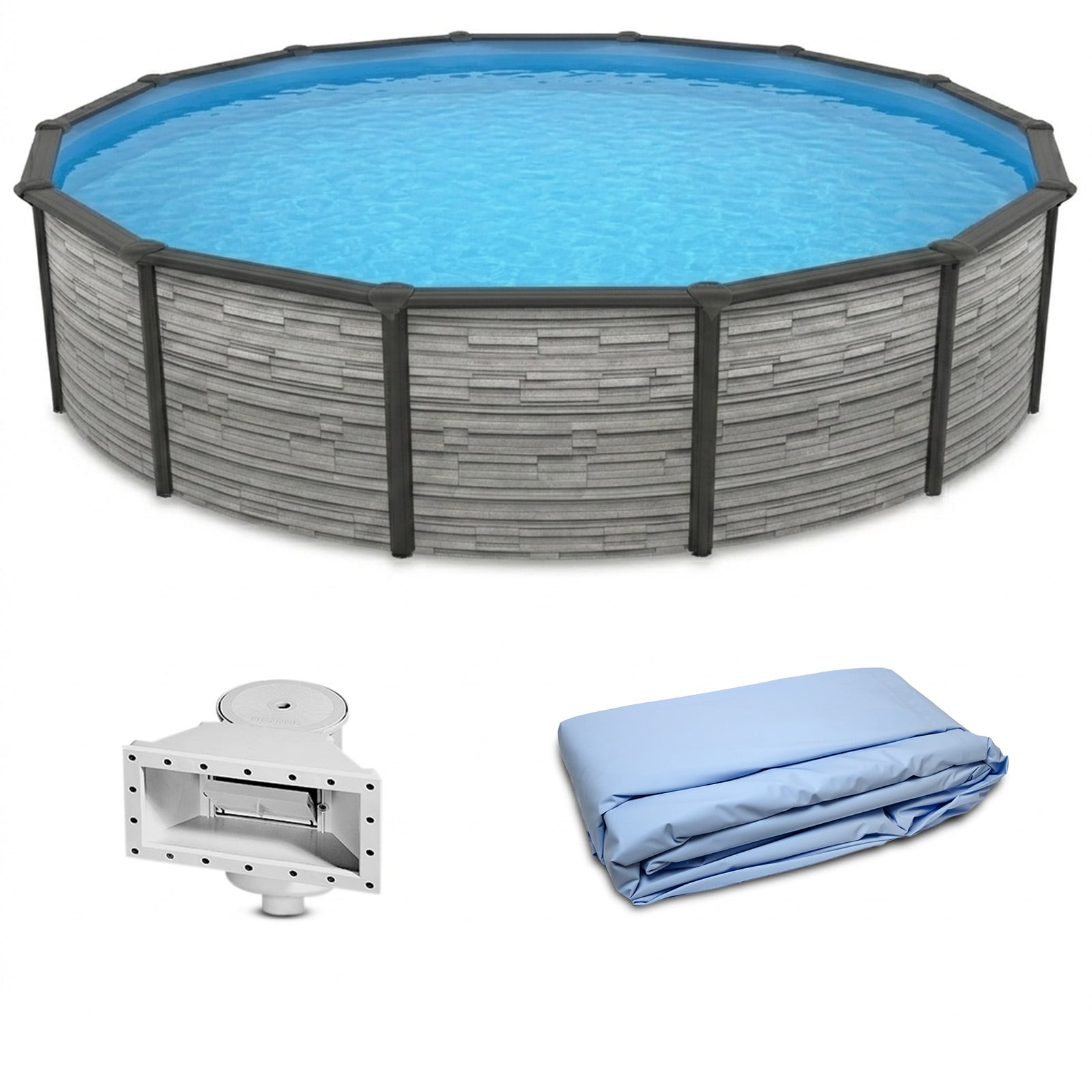Blue Wave Montilla 15-ft x 15-ft x 52-in Steel wall panels Round Above-Ground Pool