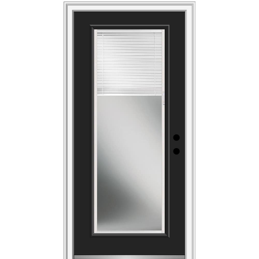 Stanley Doors 32 in. x 80 in. Art Deco Full Lite Painted White