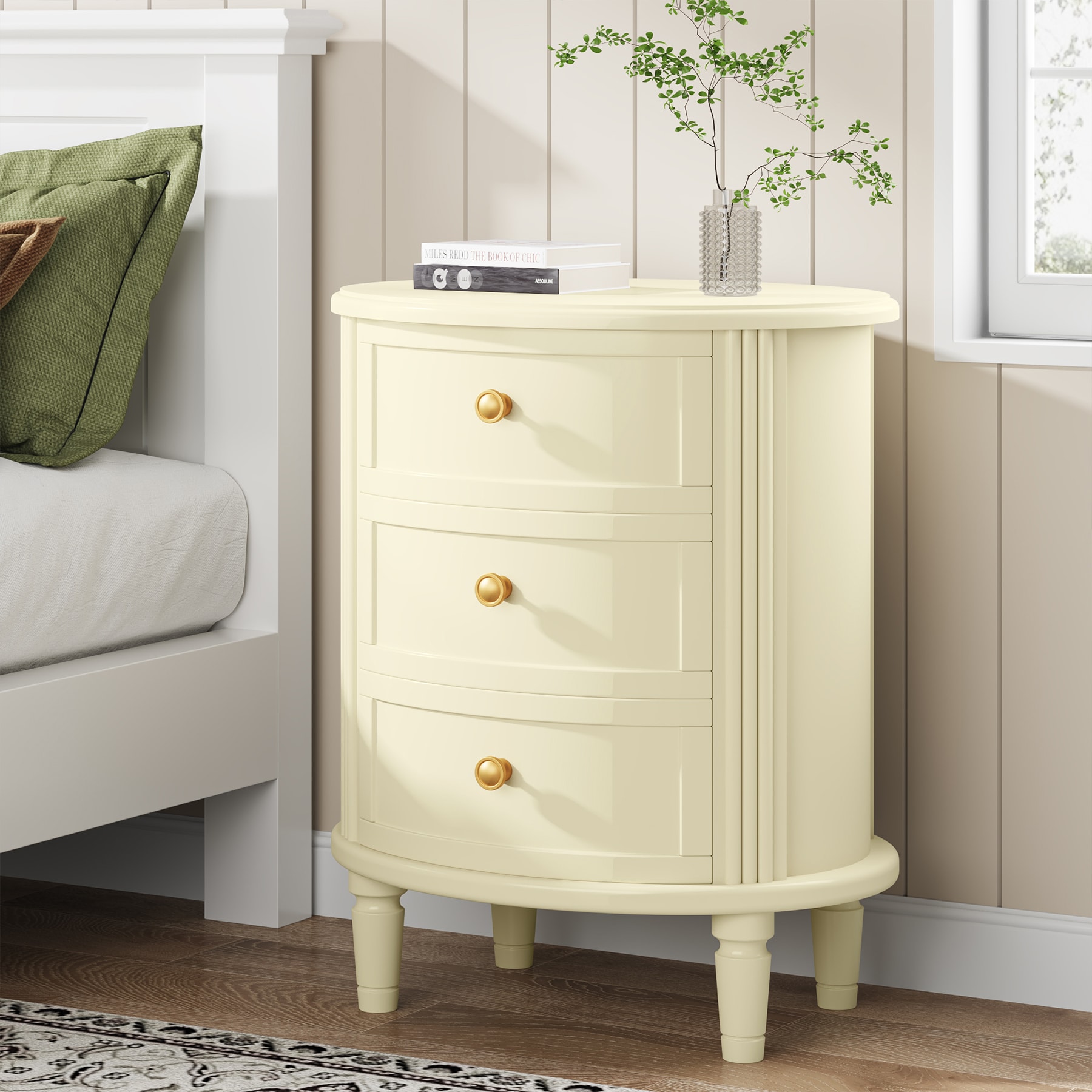 Tribesigns LWFD-YS0090X Nightstand White Nightstand