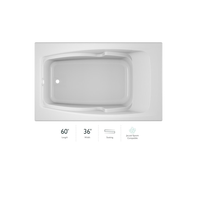 CETRA 60 in. x 36 in. Acrylic Rectangular Drop-In Reversible Soaking Bathtub in White CETRA 60 in. x 36 in. Acrylic Rectangular Drop-In Reversible Soaking Bathtub in White