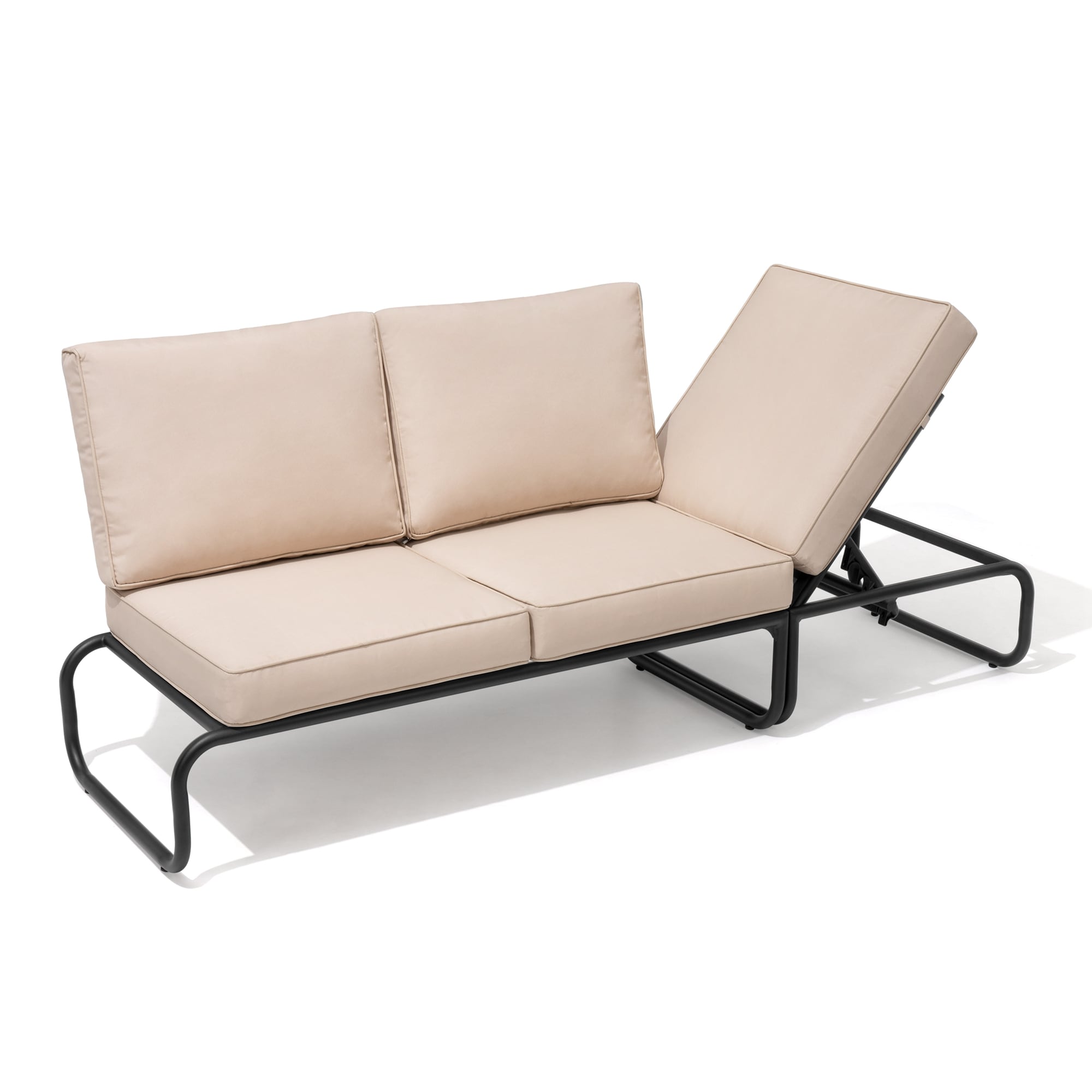 Crestlive Products CL-SF007BEI patio sofa Outdoor Sofa with Beige Cushions and Aluminum Frame