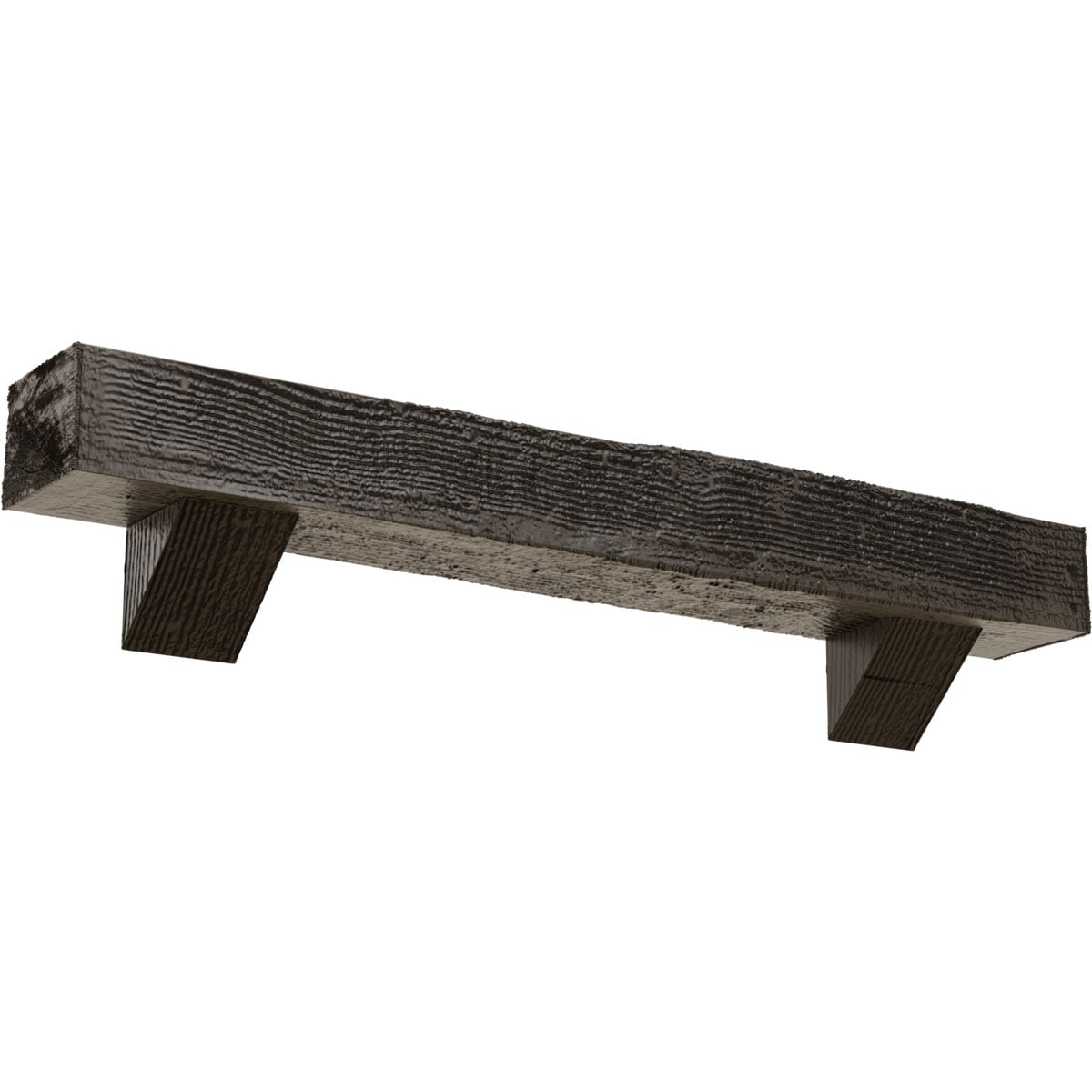 Ekena Millwork MANURS04X08X84BKBD 84-in W x 4-in H x 8-in D Honey Dew (Burnished) Hollow Urethane Rustic Fireplace Mantel