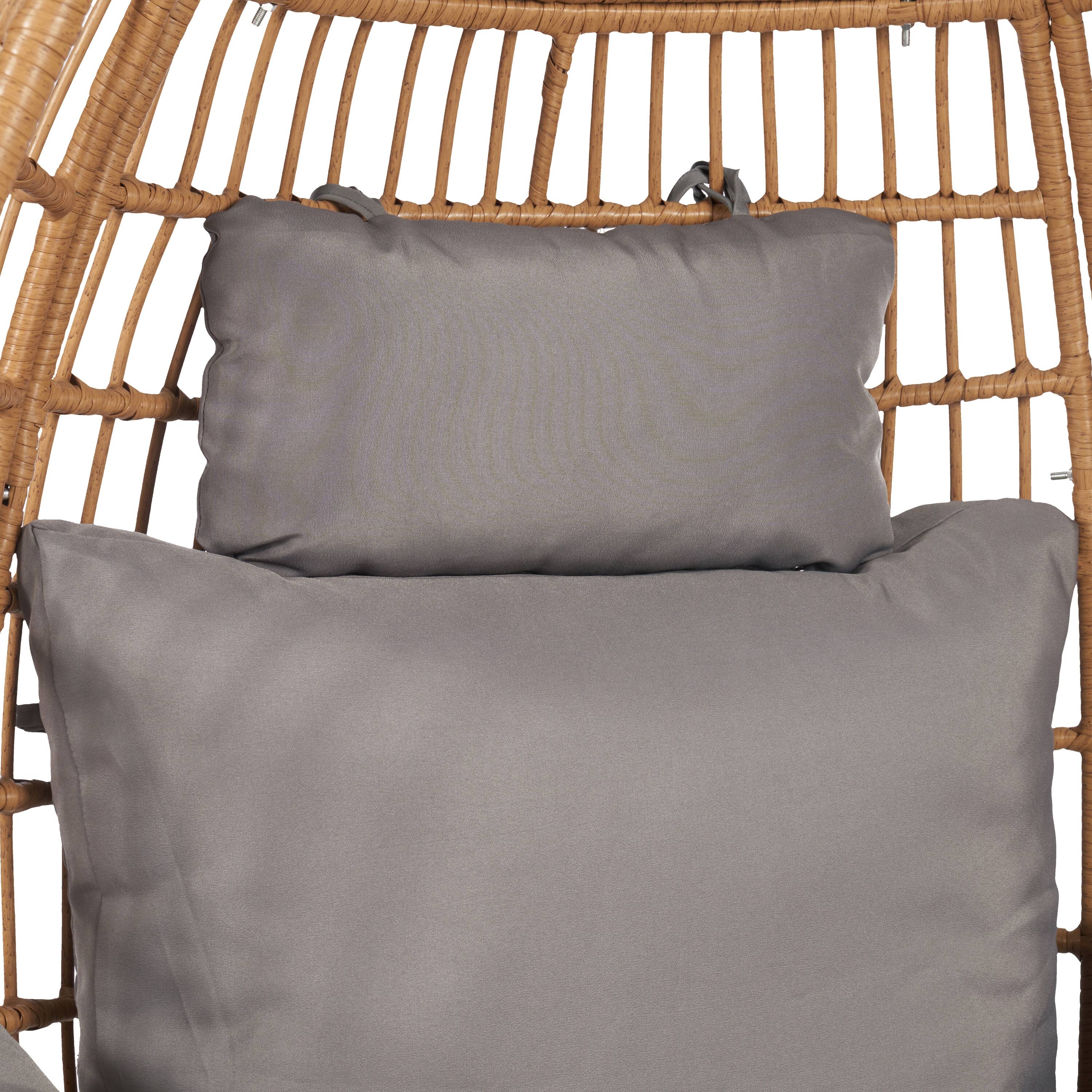 SANSTAR Patio Chairs Wicker Brown Wicker Frame Stationary Egg Chair(s ...