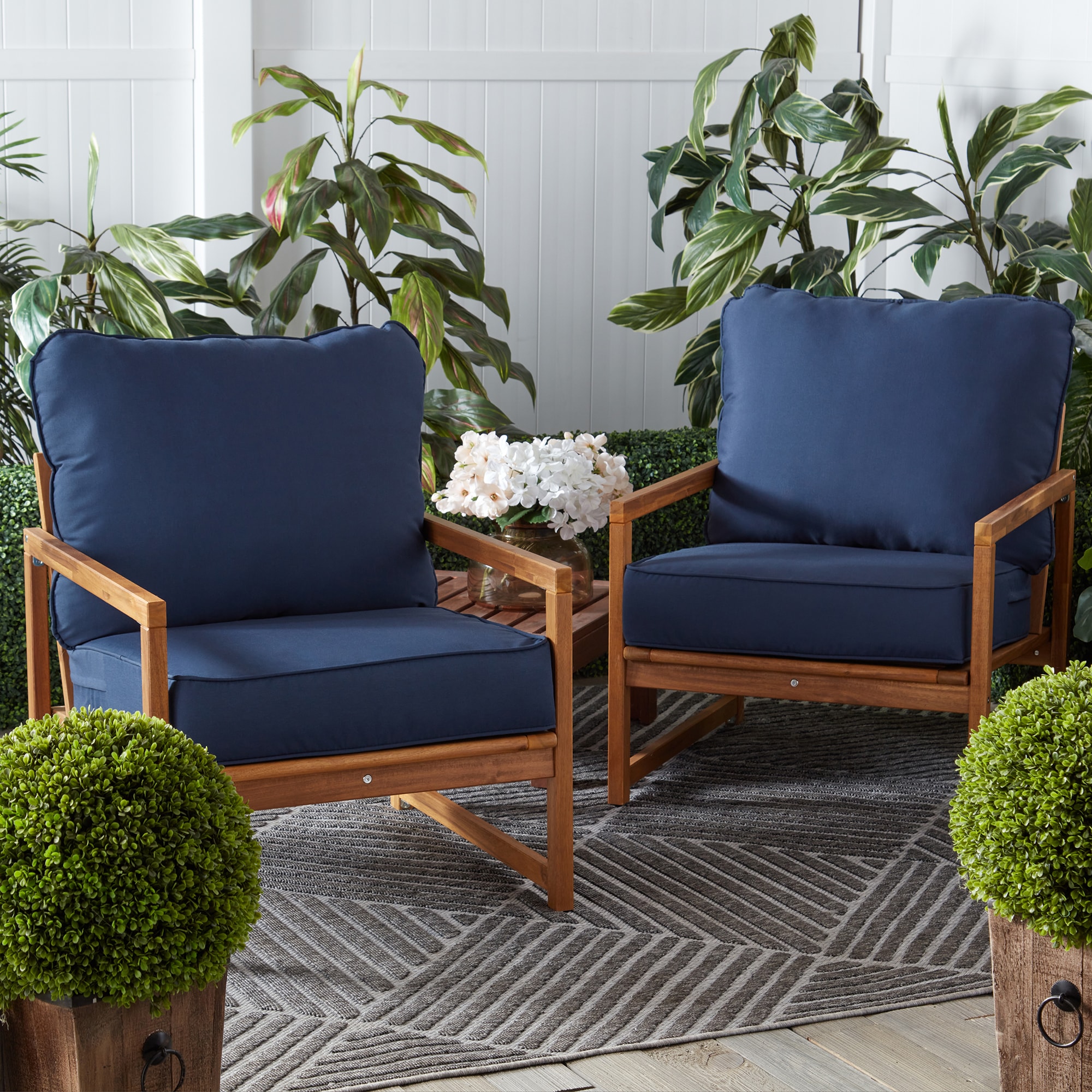 Greendale Home Fashions OC7825-NAVY Patio-Furniture-Cushions - View #4