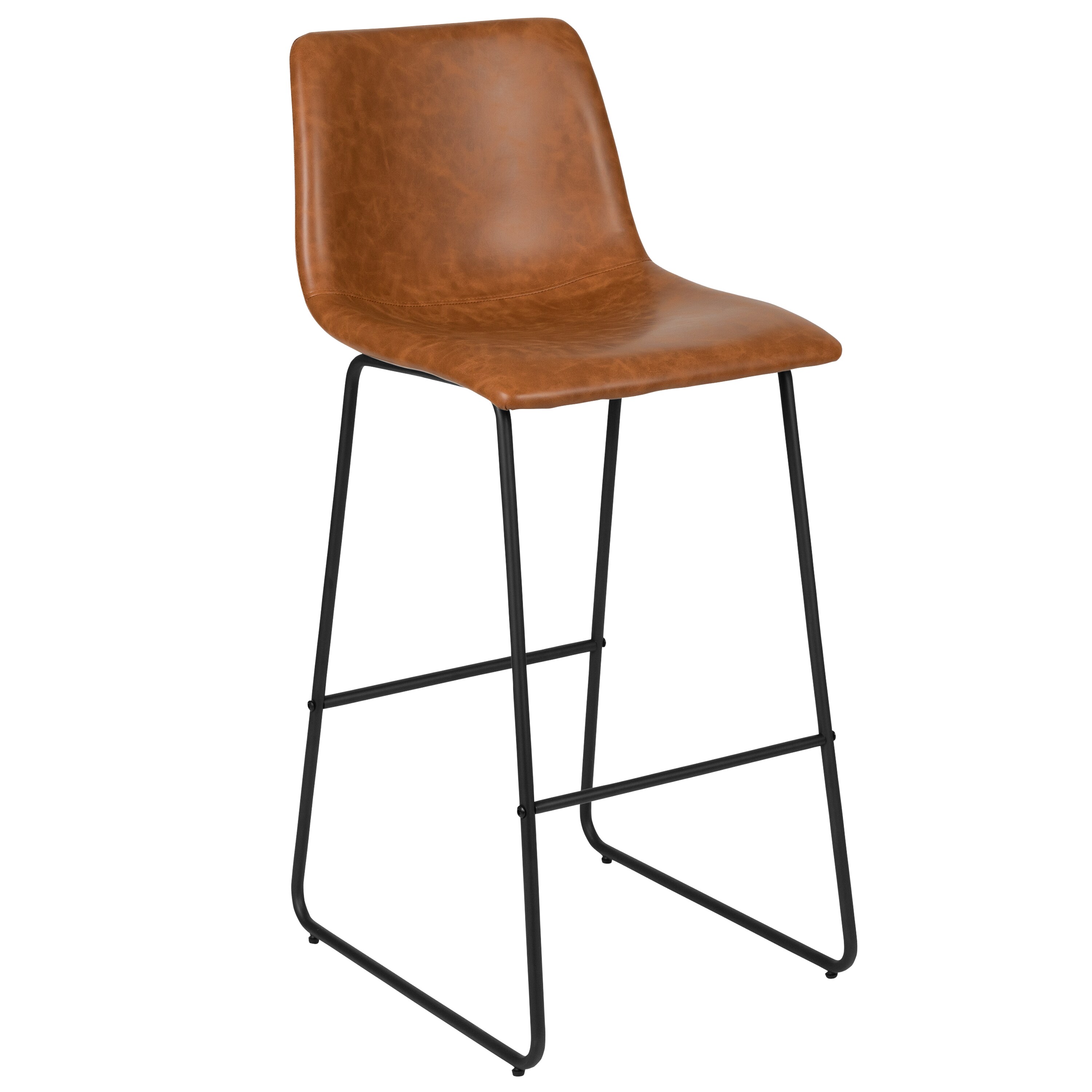 Flash Furniture Set of 2 Light Brown 30-in H Bar height Bar Stool in ...