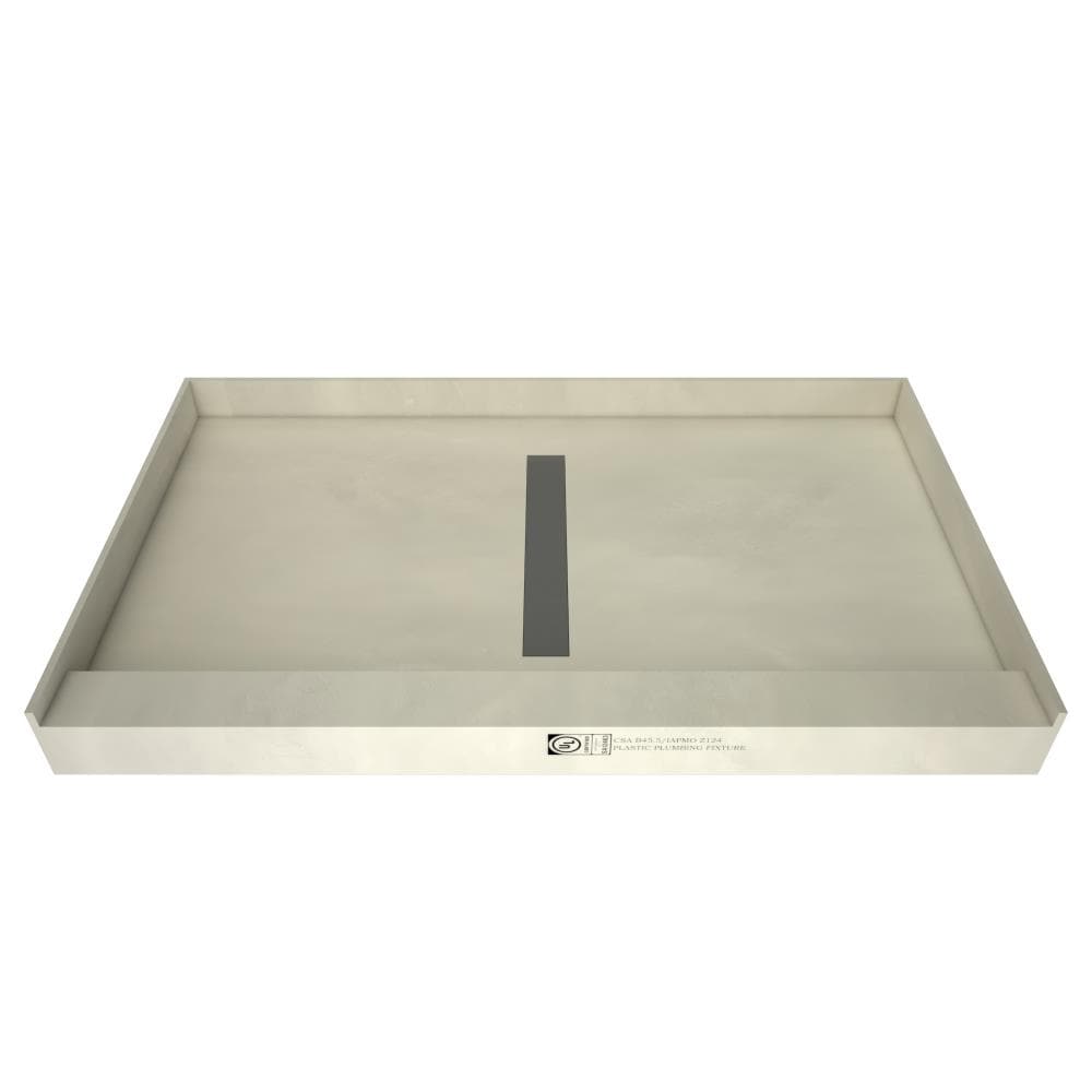 Tile Redi RT3648C-PVC-SBN 36-in W x 48-in L x 5.75-in H Made For Tile Single Threshold Rectangle Shower Pan Base (Center Drain)