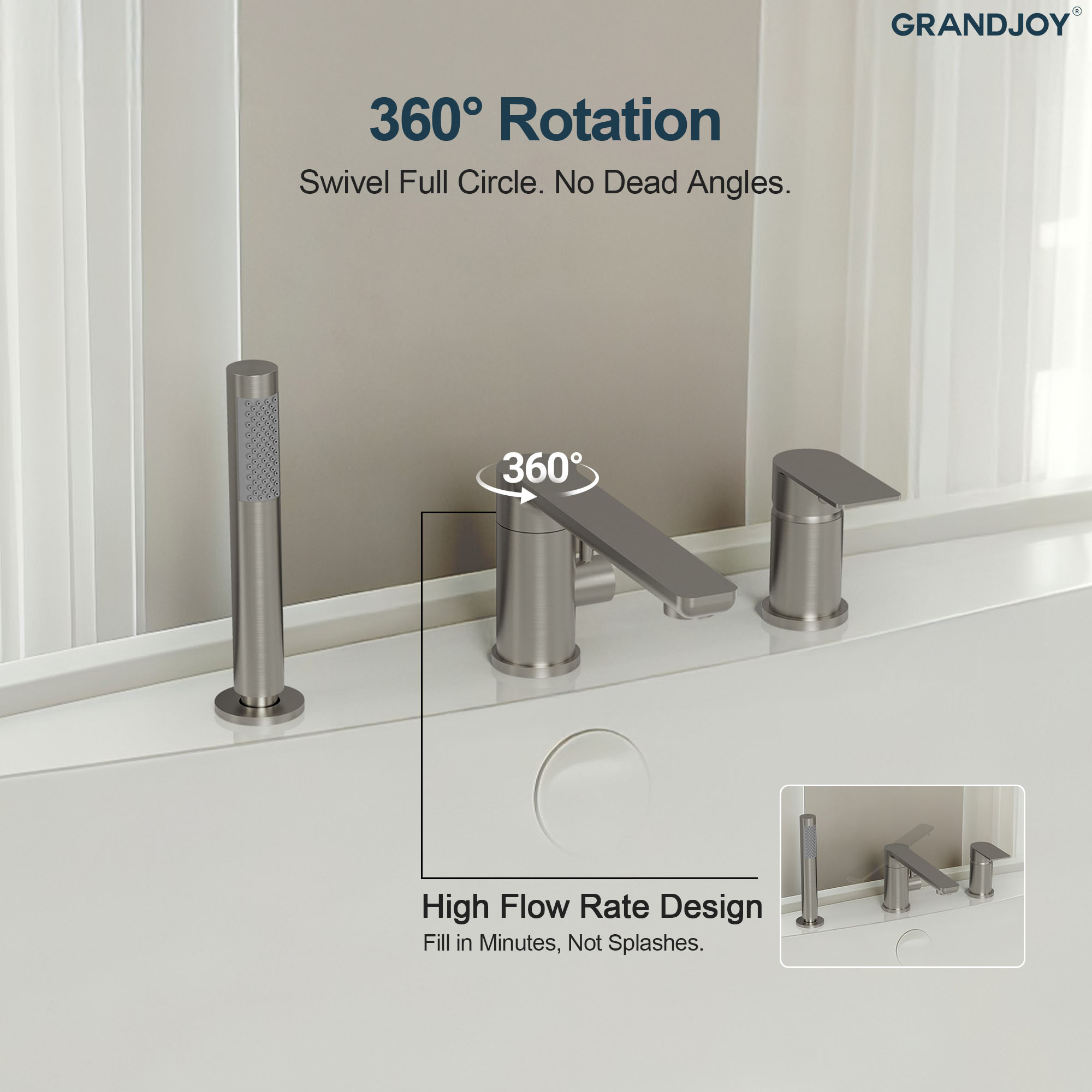 GRANDJOY SGF11GJ-60BN Roman-Tub-Faucets - View #9