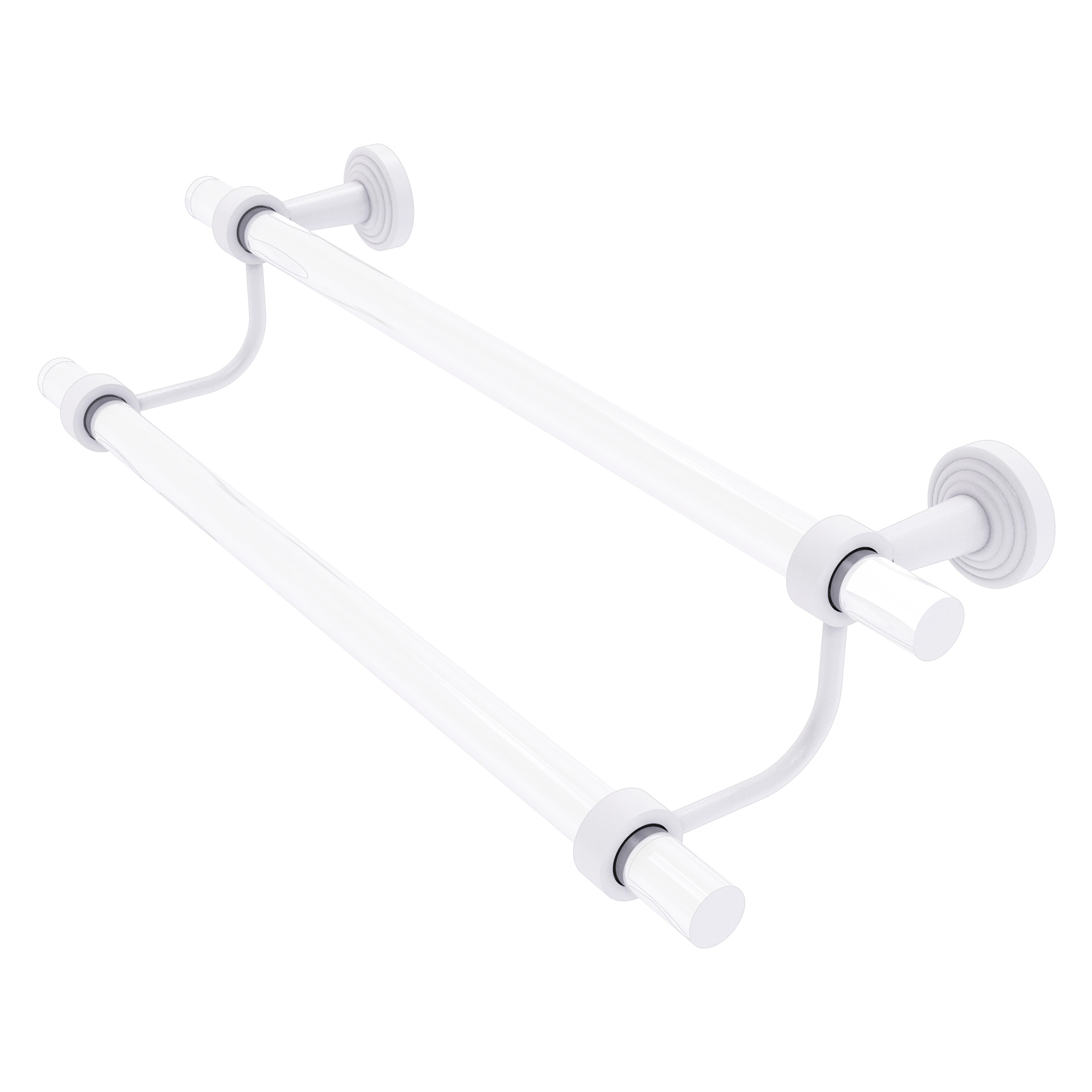 Allied Brass PB-72-36-WHM Pacific Beach 36-in double Matte White Wall mount Double Towel Bar