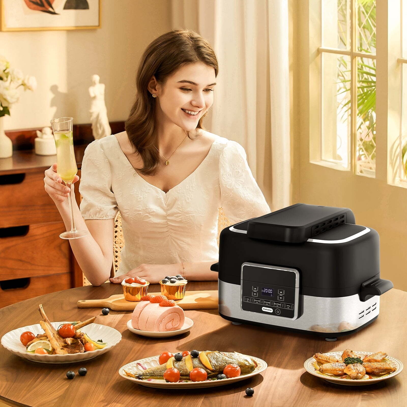 COWSAR LSEG-8070-BLACK Air-Fryers - View #7