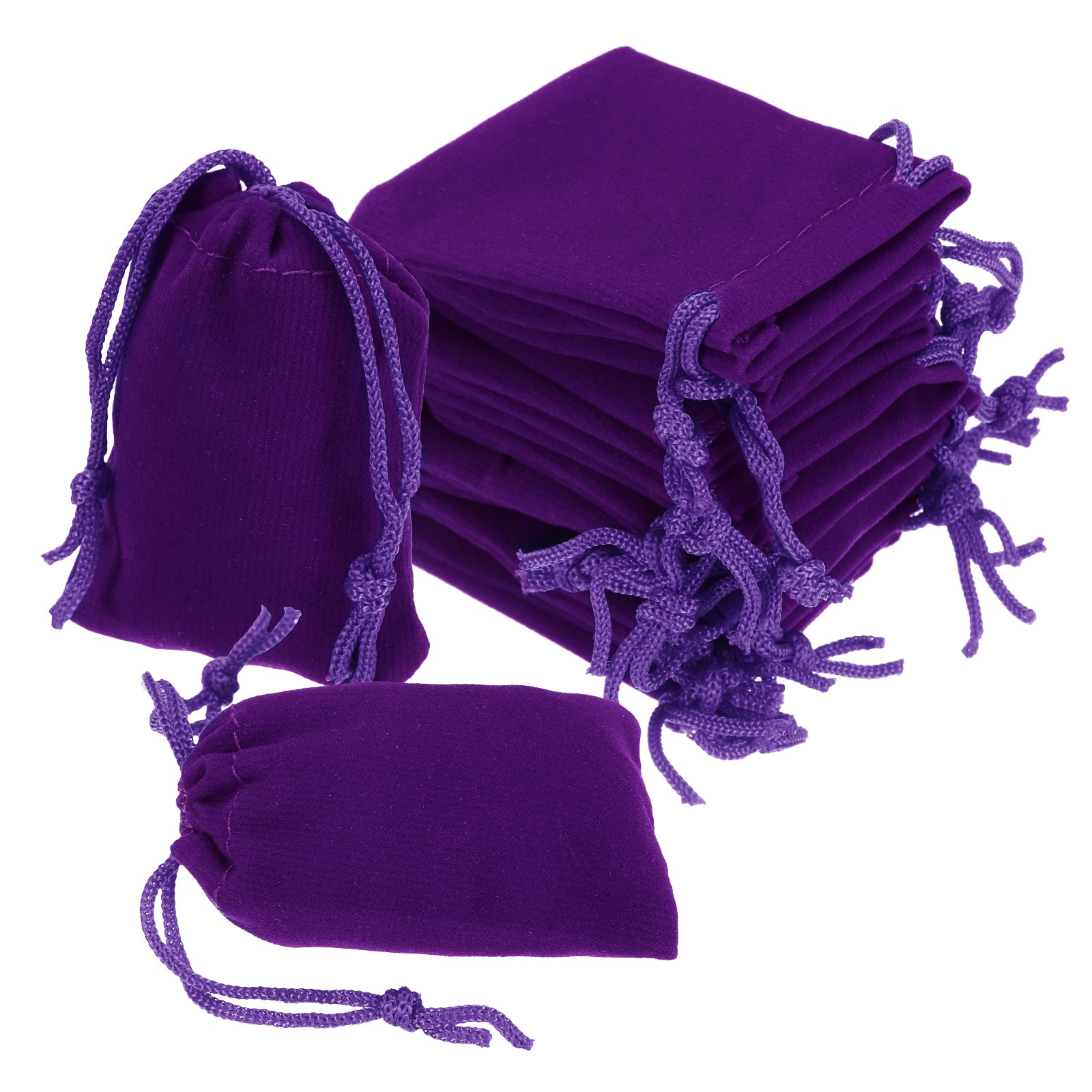 Unique Bargains 20pcs Velvet Gift Bags 2 x 2.8 Inch Small Jewelry Velvet Drawstrings Pouches Gift Bags for Wedding Favor Party Jewelry Packaging Organizing Storage Purple #S26051100UX7233