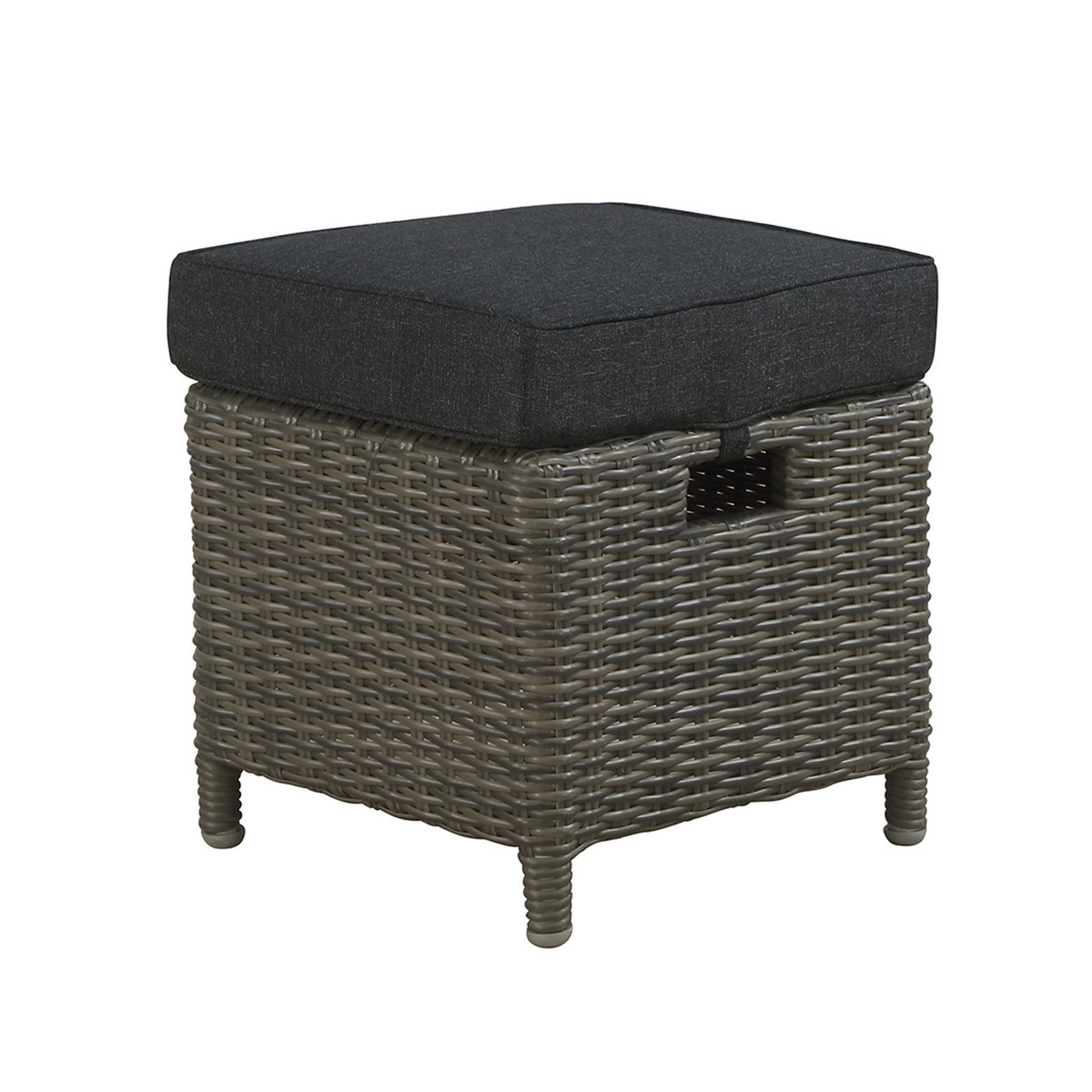 Asti Gray All-Weather Wicker Outdoor Recliner and Ottoman Set