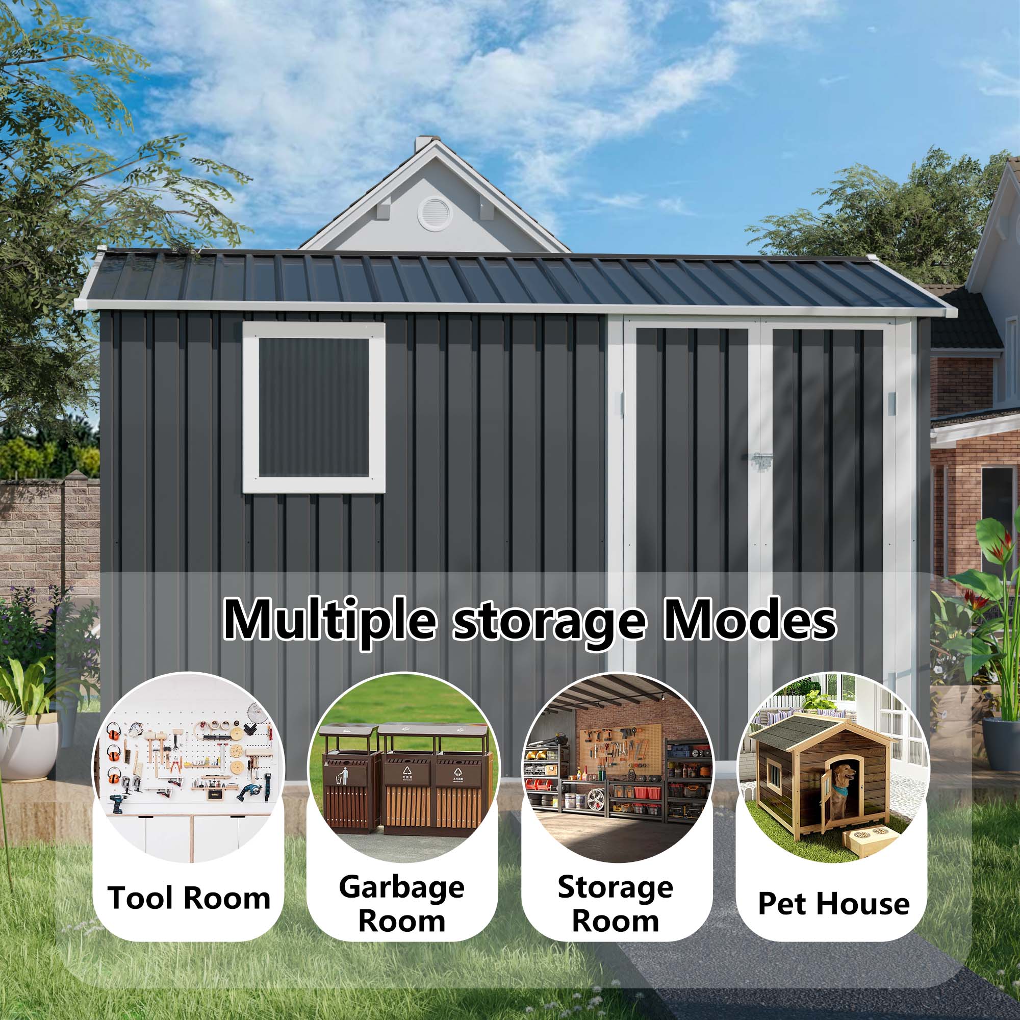 Clihome CL-W2794-00003 Metal-Storage-Buildings-Sheds - View #6
