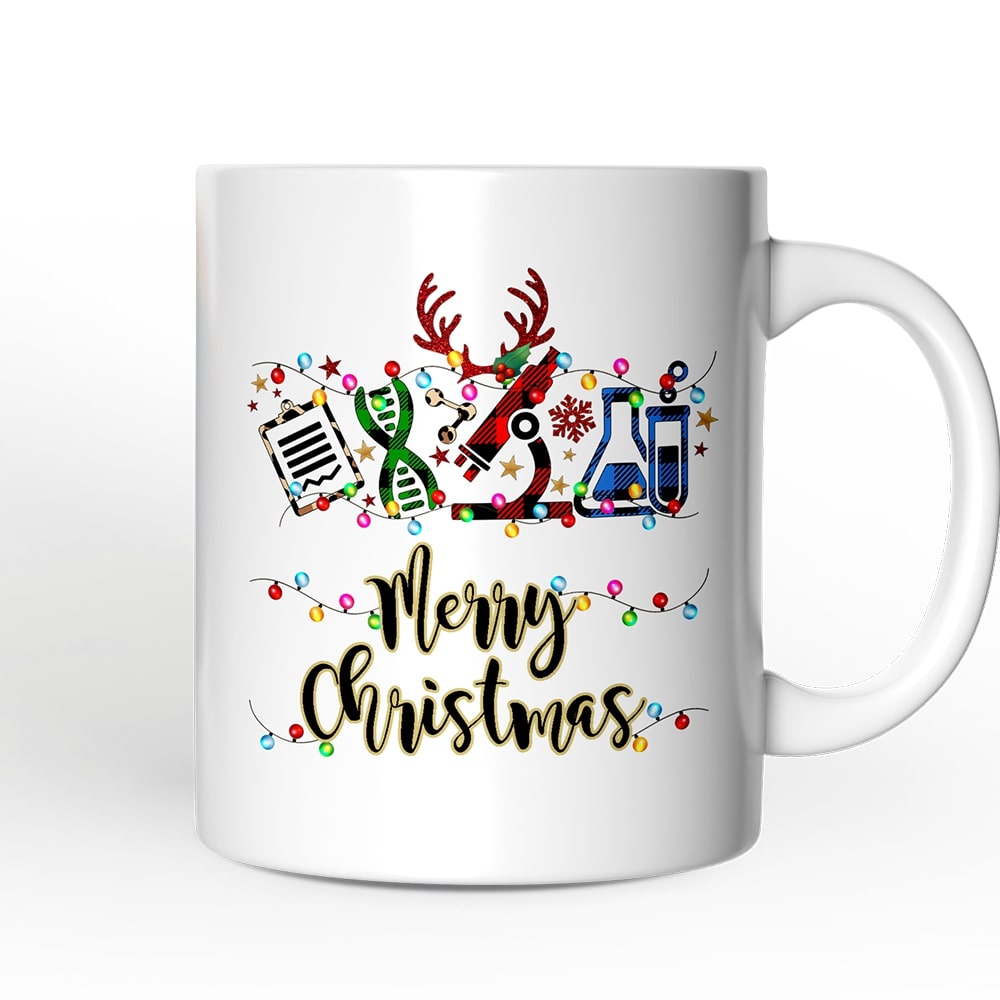 OrnamentallyYou Science Buffalo Plaid Christmas Mug Gift for Scientist or Researcher #NPCM207