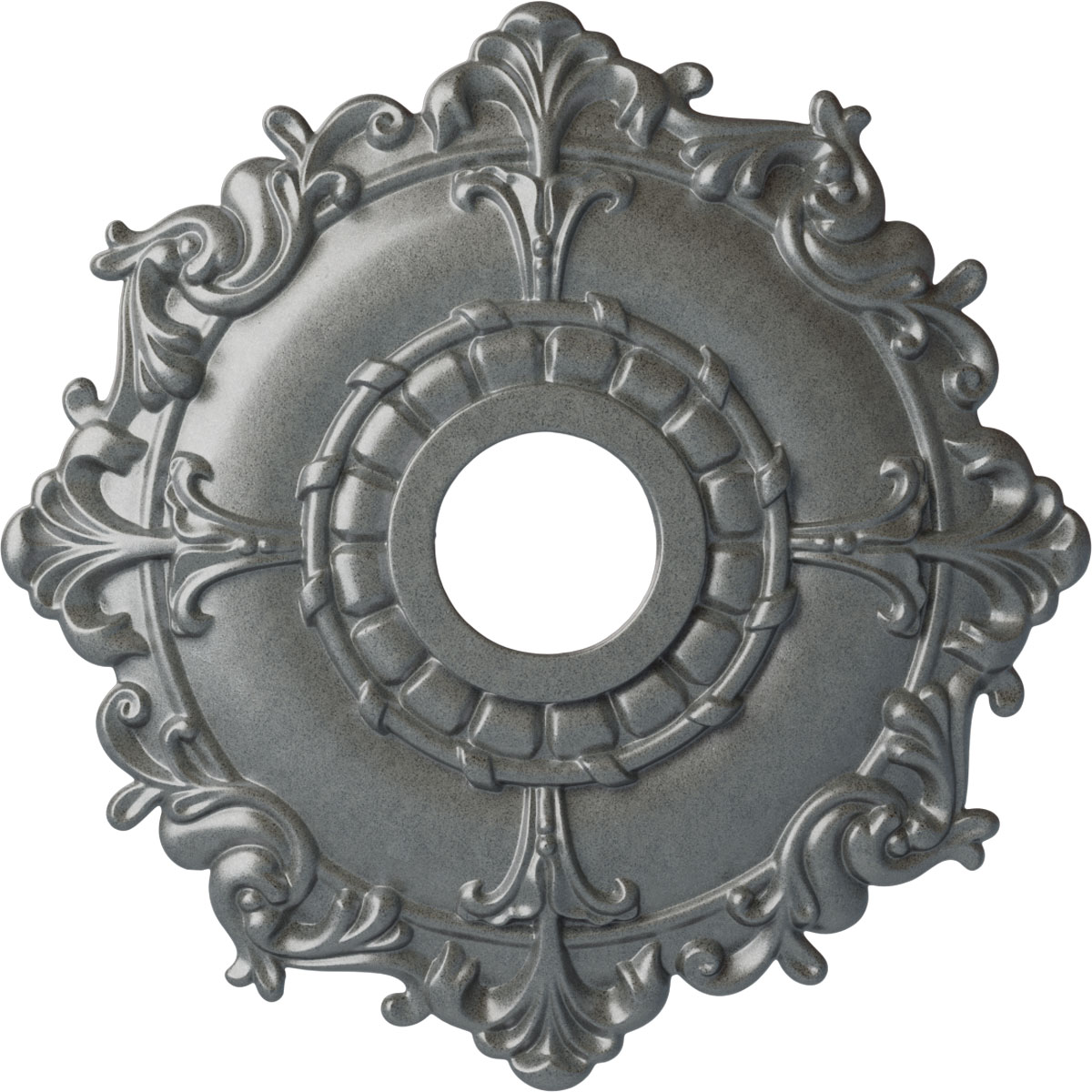 Ekena Millwork CM18RLPLS Riley 18-in W x 18-in L Painted Platinum Polyurethane Whole Ceiling Medallion