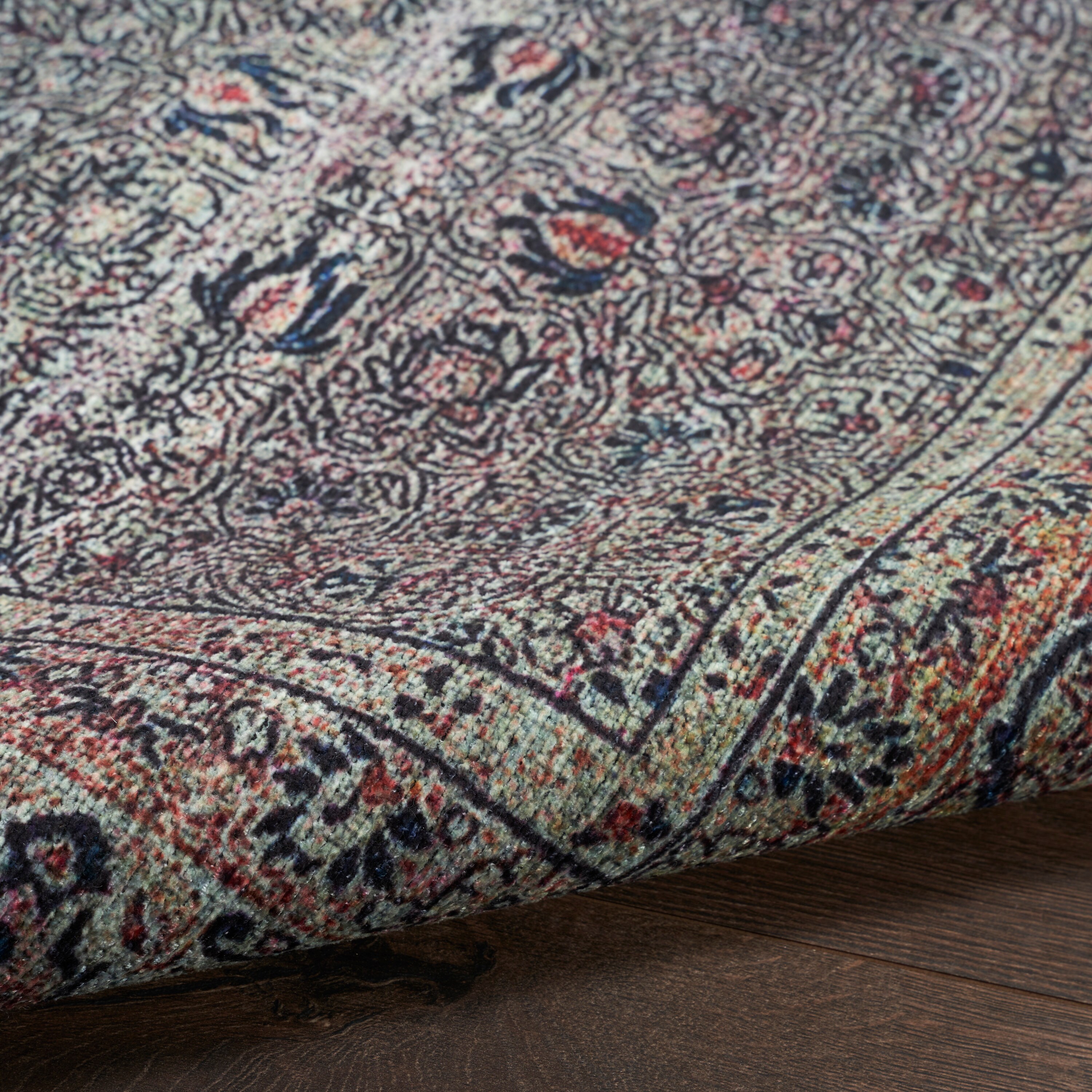 Emerald Vintage Flatwoven 5' x 7' Synthetic Easy Care Rug