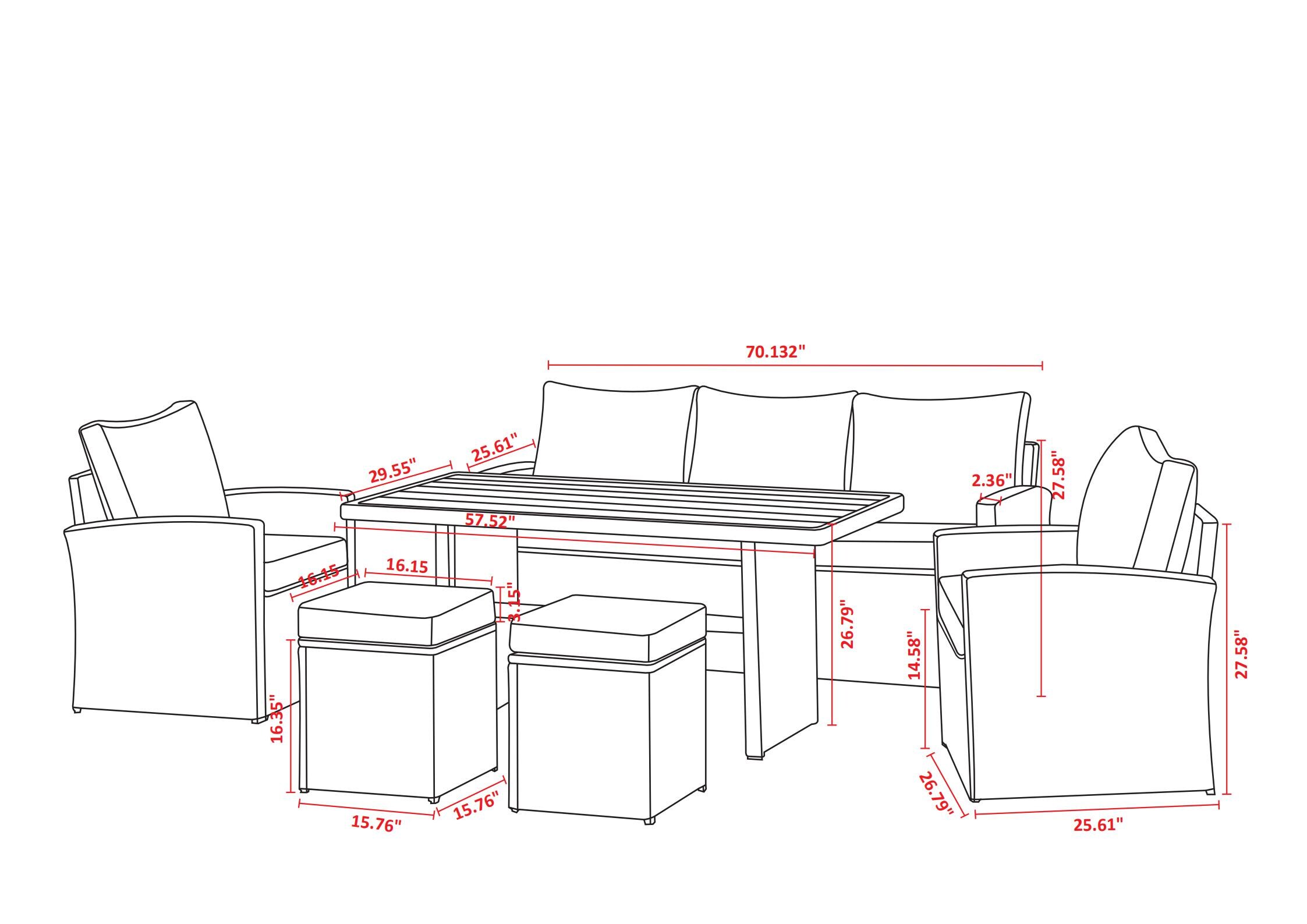 Mondawe OR-6S04-KN Patio-Conversation-Sets - View #10