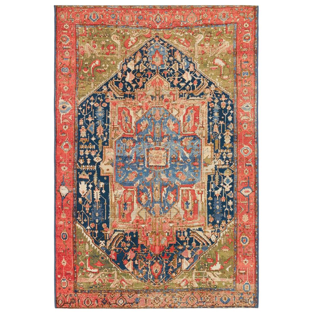 Liora Manne Red and Blue Synthetic Flat Woven Area Rug