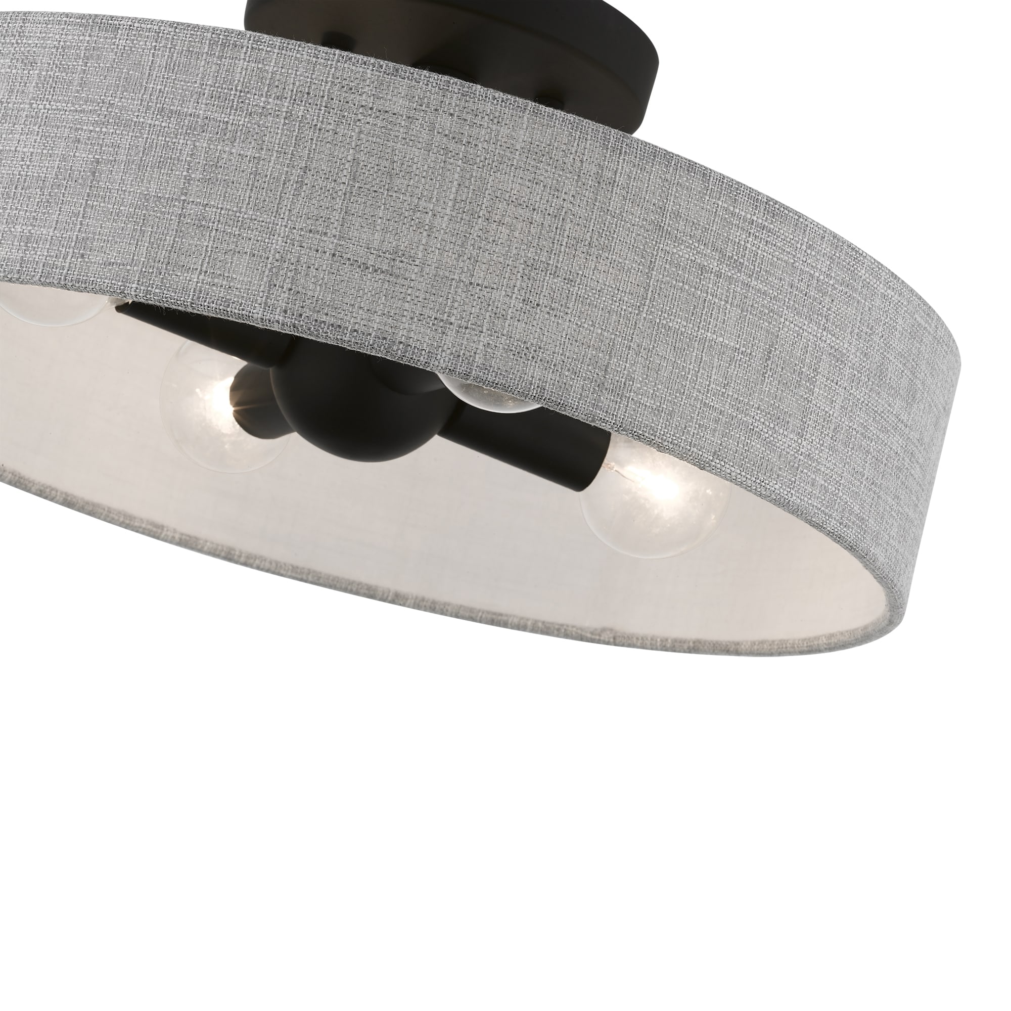 Elmhurst Black and Gray 4-Light Drum Semi-Flush Mount