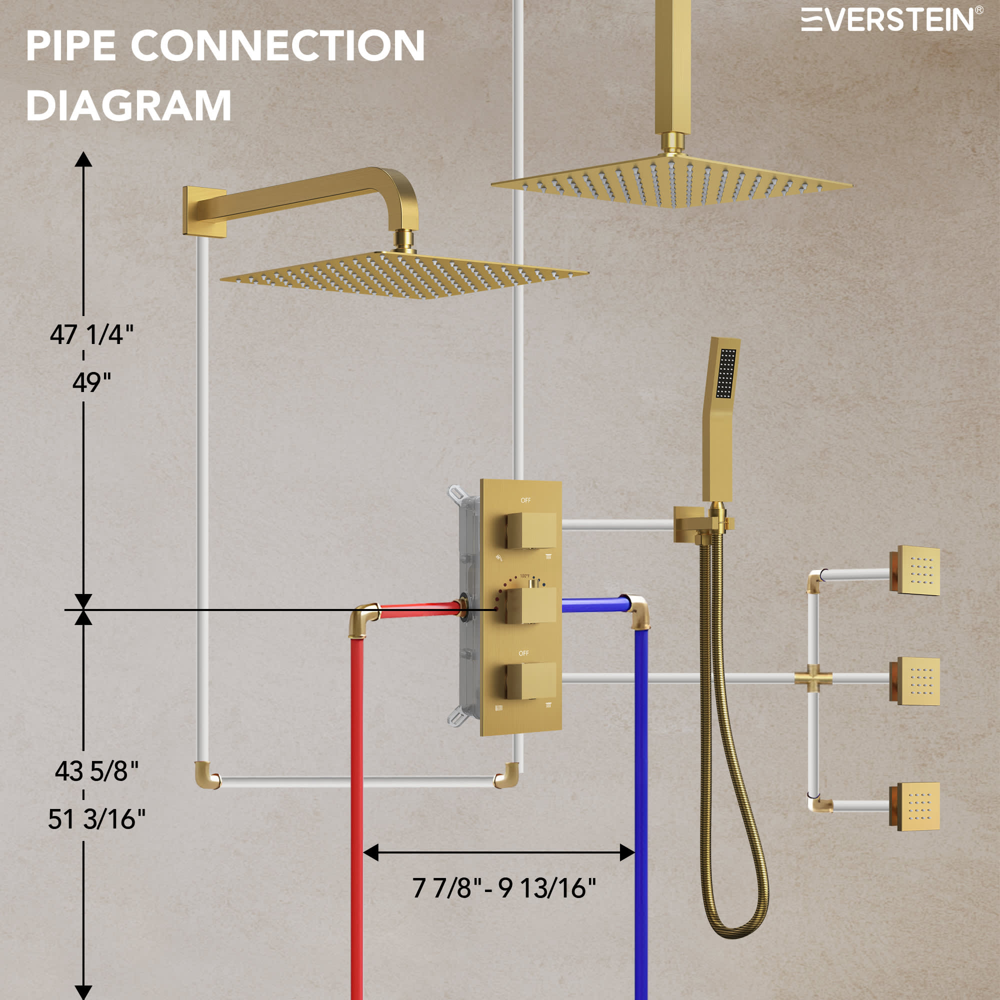 EVERSTEIN SFS-1070-GD12 Tub-Shower-Faucets - View #13