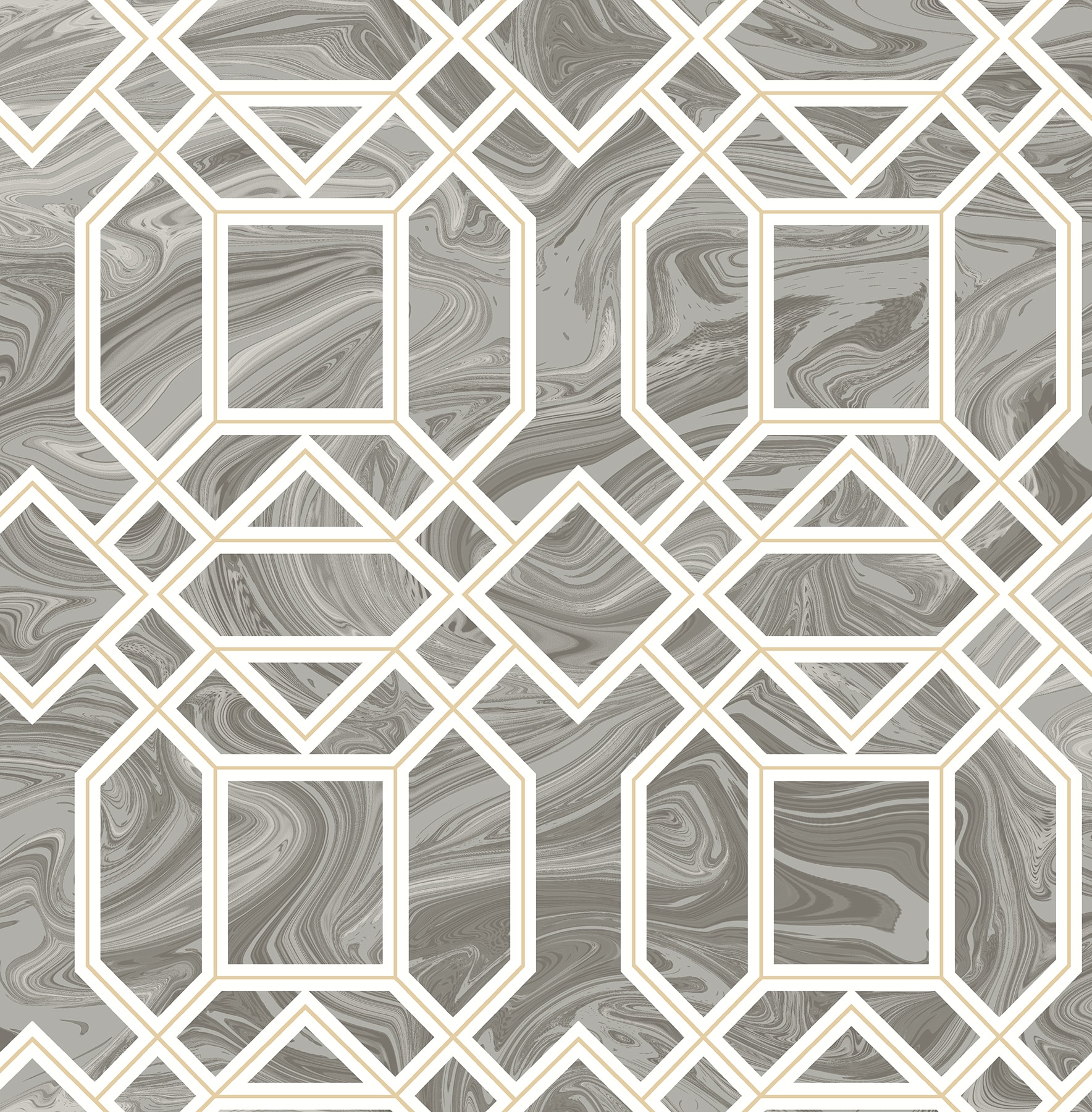 A-Street Prints 2763-24245 Moonlight 56.4-Sq. Feet Grey Non-woven Geometric Unpasted Wallpaper
