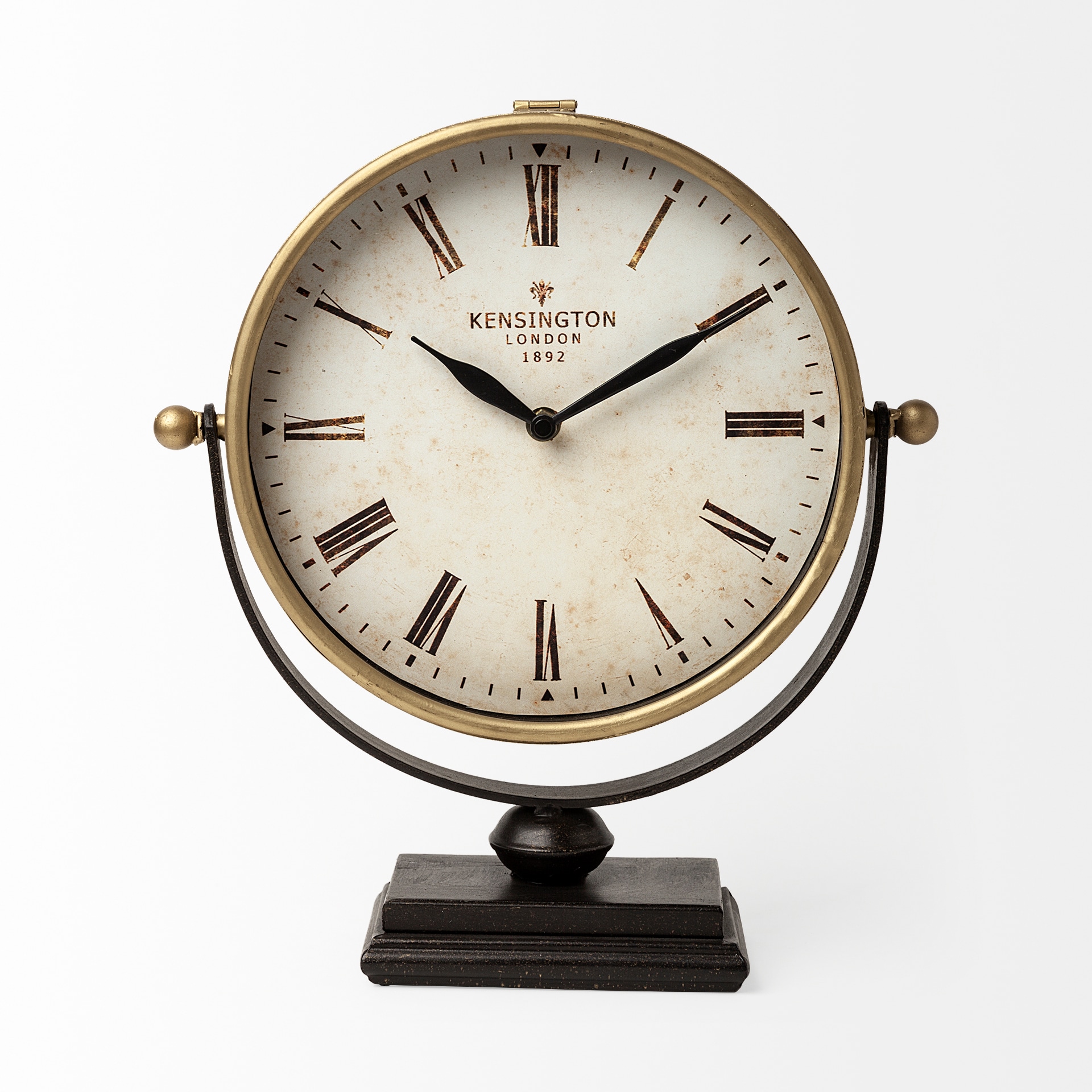 Mercana Ralph I Black Metal Square Table Clock