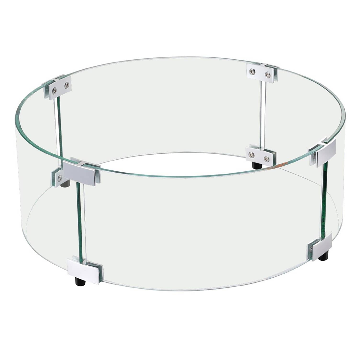 Choco Moon 6219035187899 Fire Pit Wind Guard Round Glass Flame Shield 0.24 Inch Thick Fire Table Accessory
