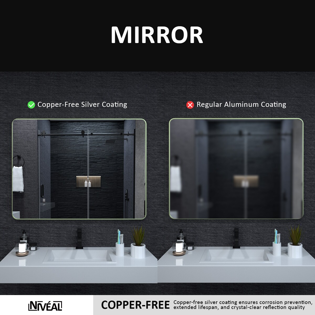 Forclover TAK-FMR2436MG Framed-Bath-Mirrors - View #7