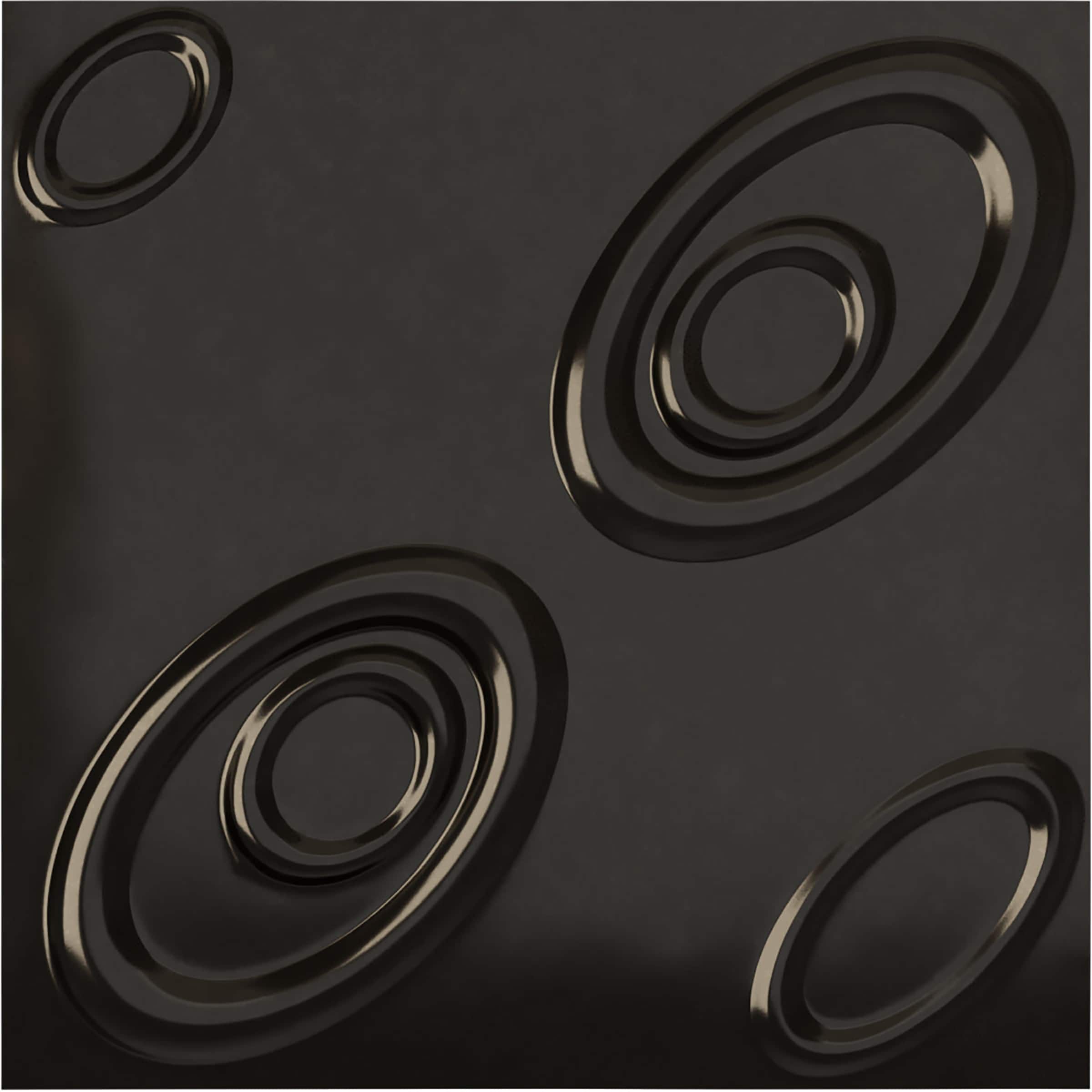 Ekena Millwork WP20X20MAECA-CASE-12 19-5/8-in x 19-5/8-in Embossed Paintable/Stainable Black PVC Wall Panel ( 12 -Pack, Covers 32.04-sq ft )