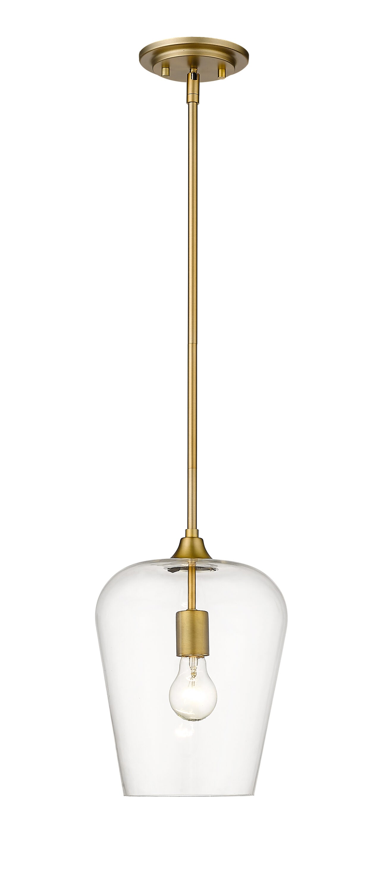 Olde Brass and Glass 9" Modern Pendant Light