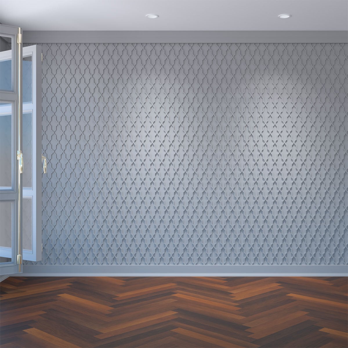 Ekena Millwork WALP16X16CSB 15-3/8-in x 15-3/8-in Smooth Paintable/Stainable White PVC Fretwork Wall Panel ( 1.64 )