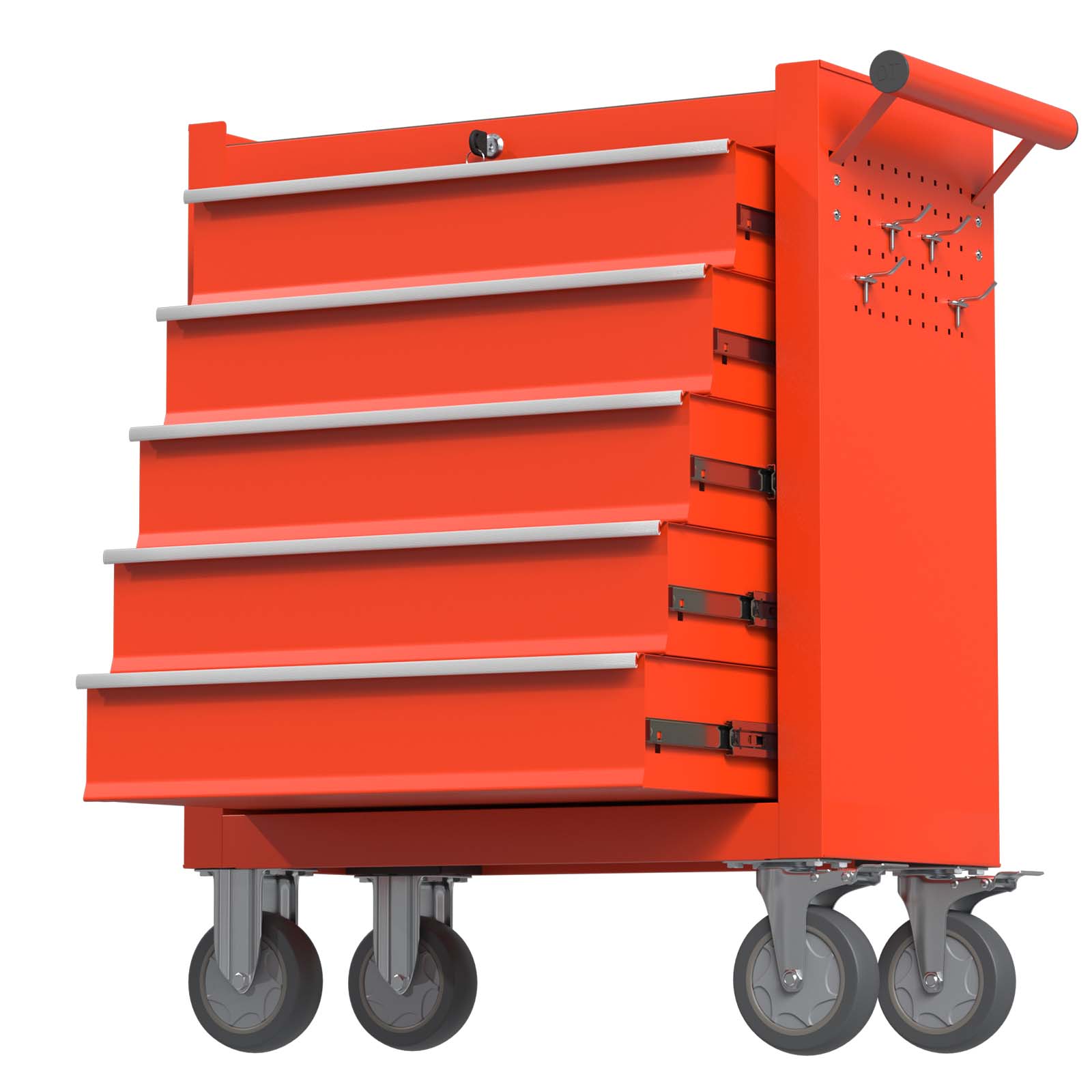 RaDEWAY TH111208-RD 24.41-in W x 31.1-in H 5 -Drawer Steel Rolling Tool Cabinet ( Red )