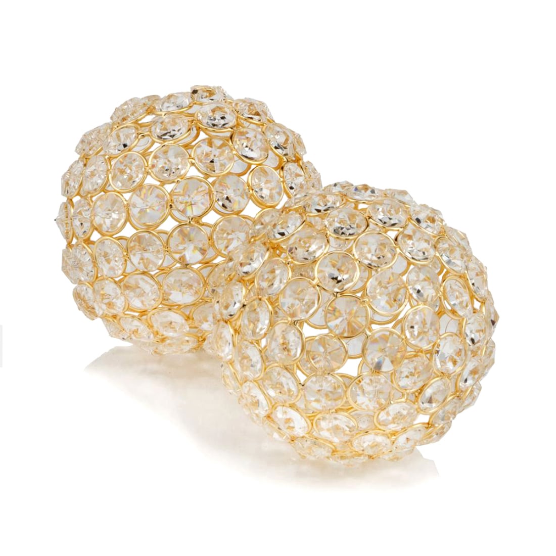 HomeRoots 4000383756 2 -Pack Gold Glass Modern Sculpture
