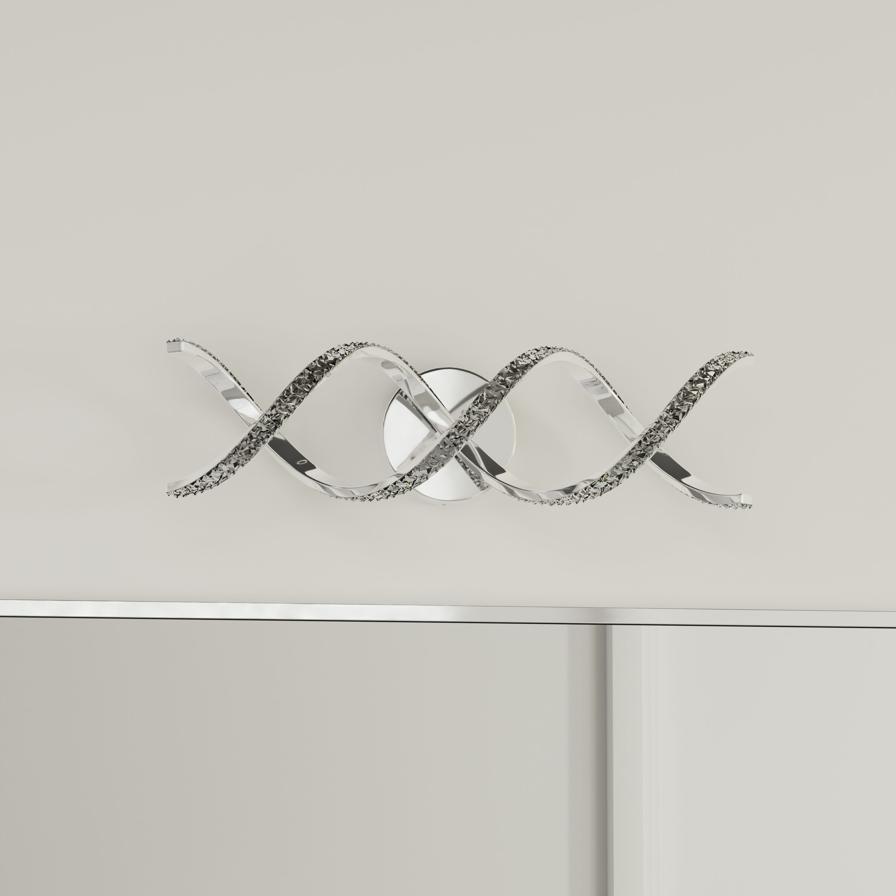 allen + roth VBL40CH Toccoa 22.06-in 2 -Light Chrome Integrated LED Modern/contemporary Vanity light
