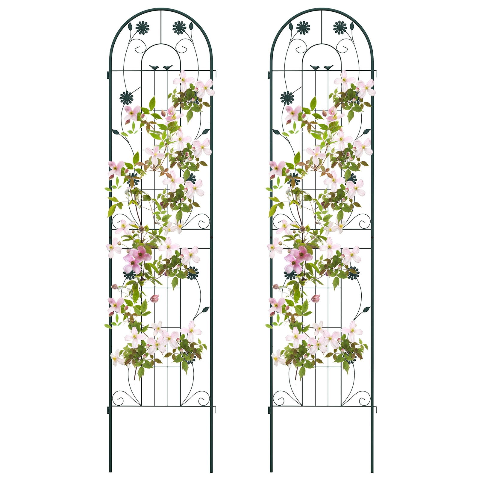  YSGT416644GN 20-Inches W x 87-Inches H Green Garden Trellis For Climbing Plants For Cucumbers For Roses For Tomatoes