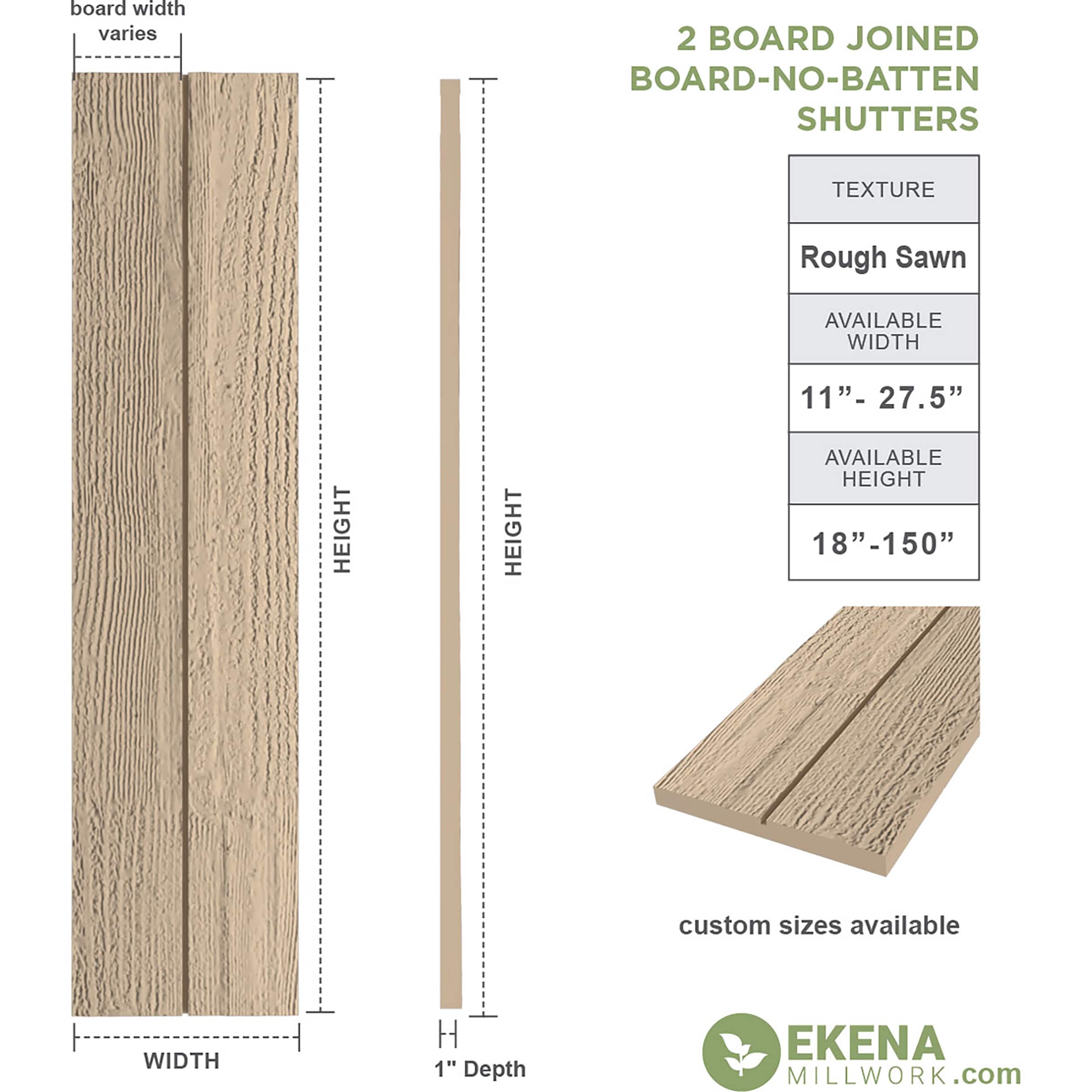 Ekena Millwork SHUBJN11X24RSPR Exterior-Shutters - View #12