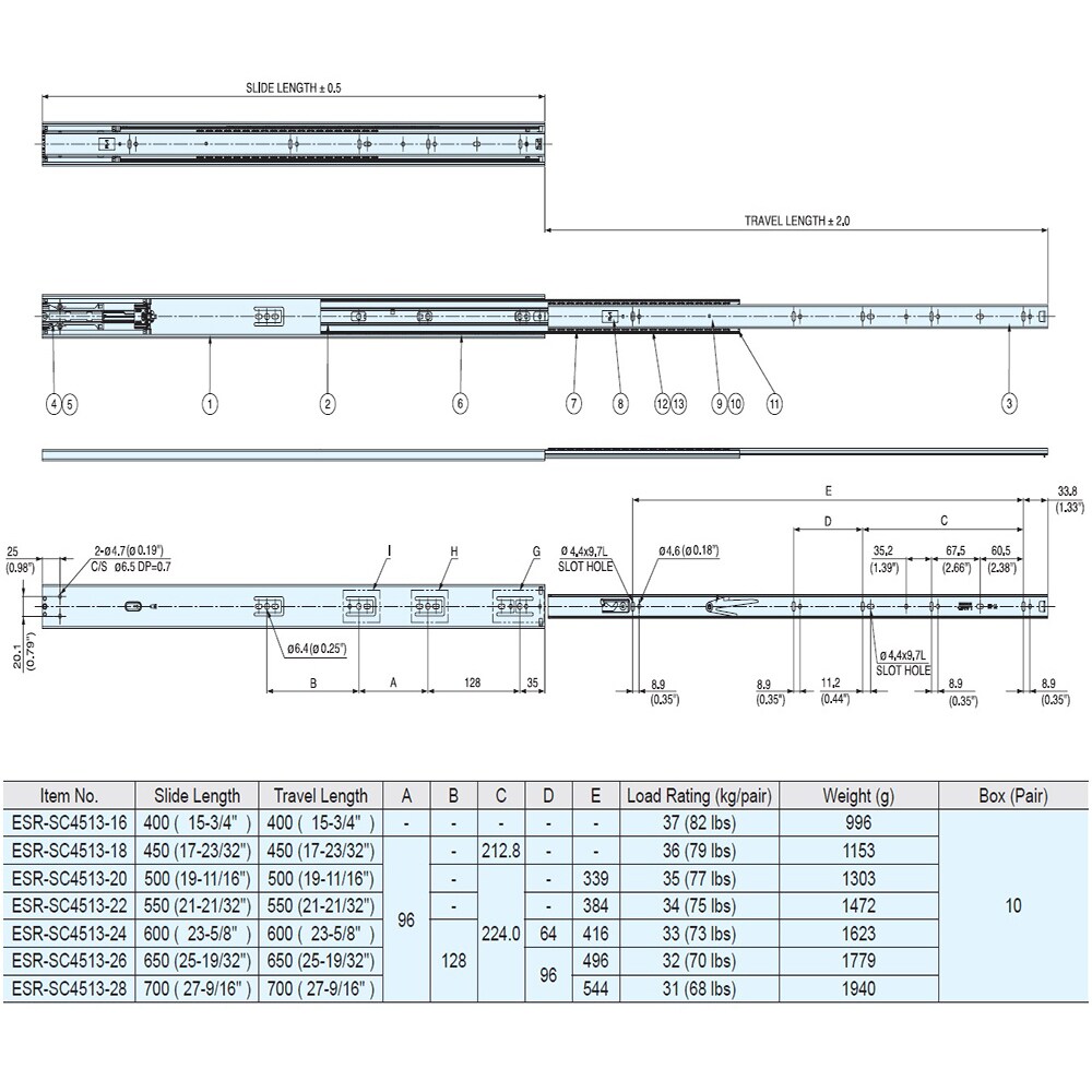  SA.ESR-SC4513-16 Drawer-Slides - View #4