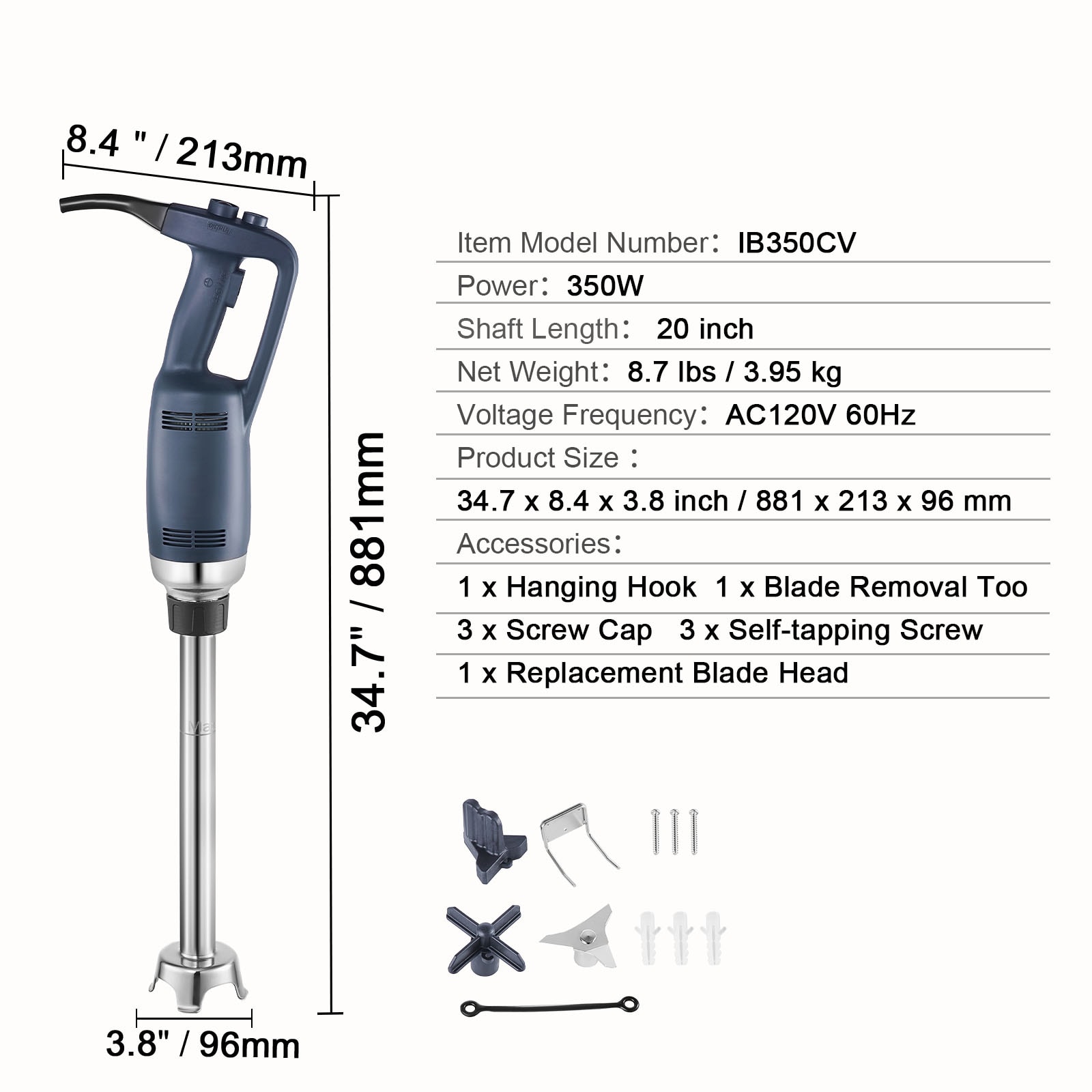 VEVOR ZXSCJBQ350WBSWKAHV1 Immersion-Blenders - View #8
