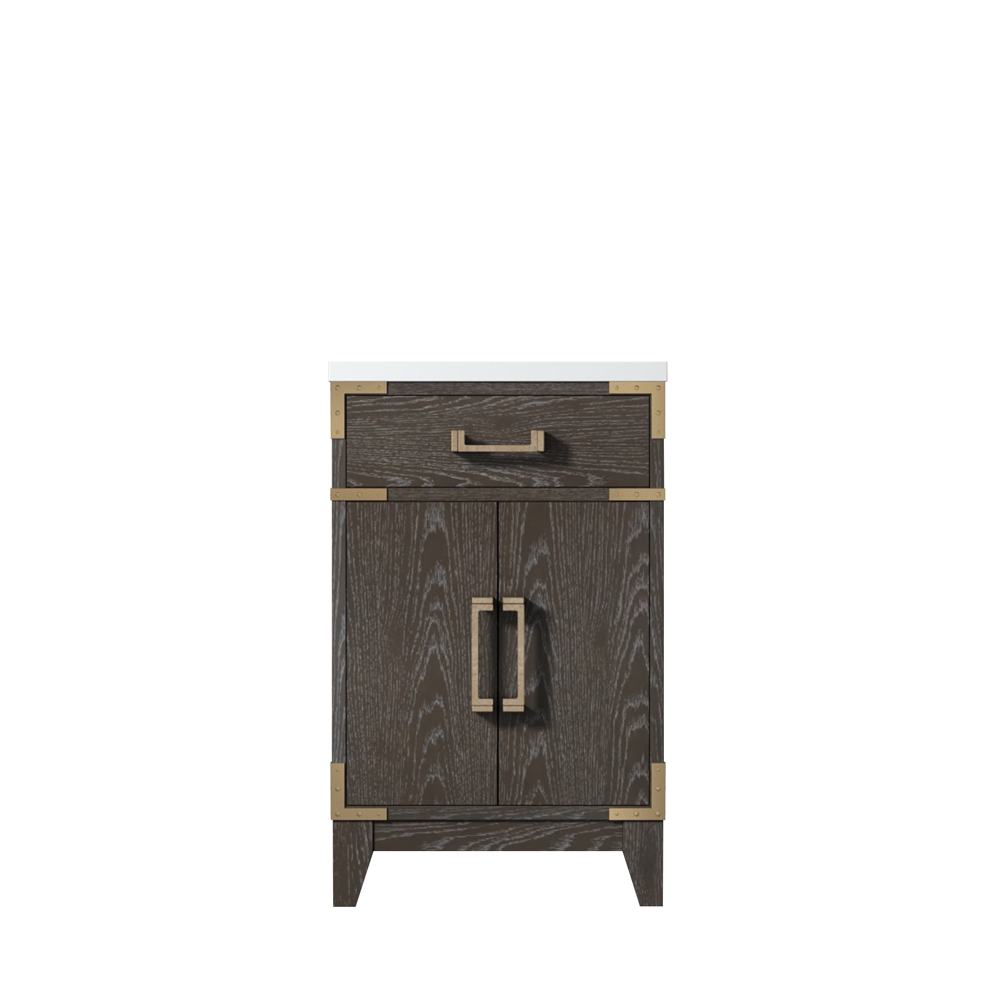 Lexora LVW20SK500 Wilton 20-in Brown Oak Single Sink Bathroom Vanity with White Acrylic Top