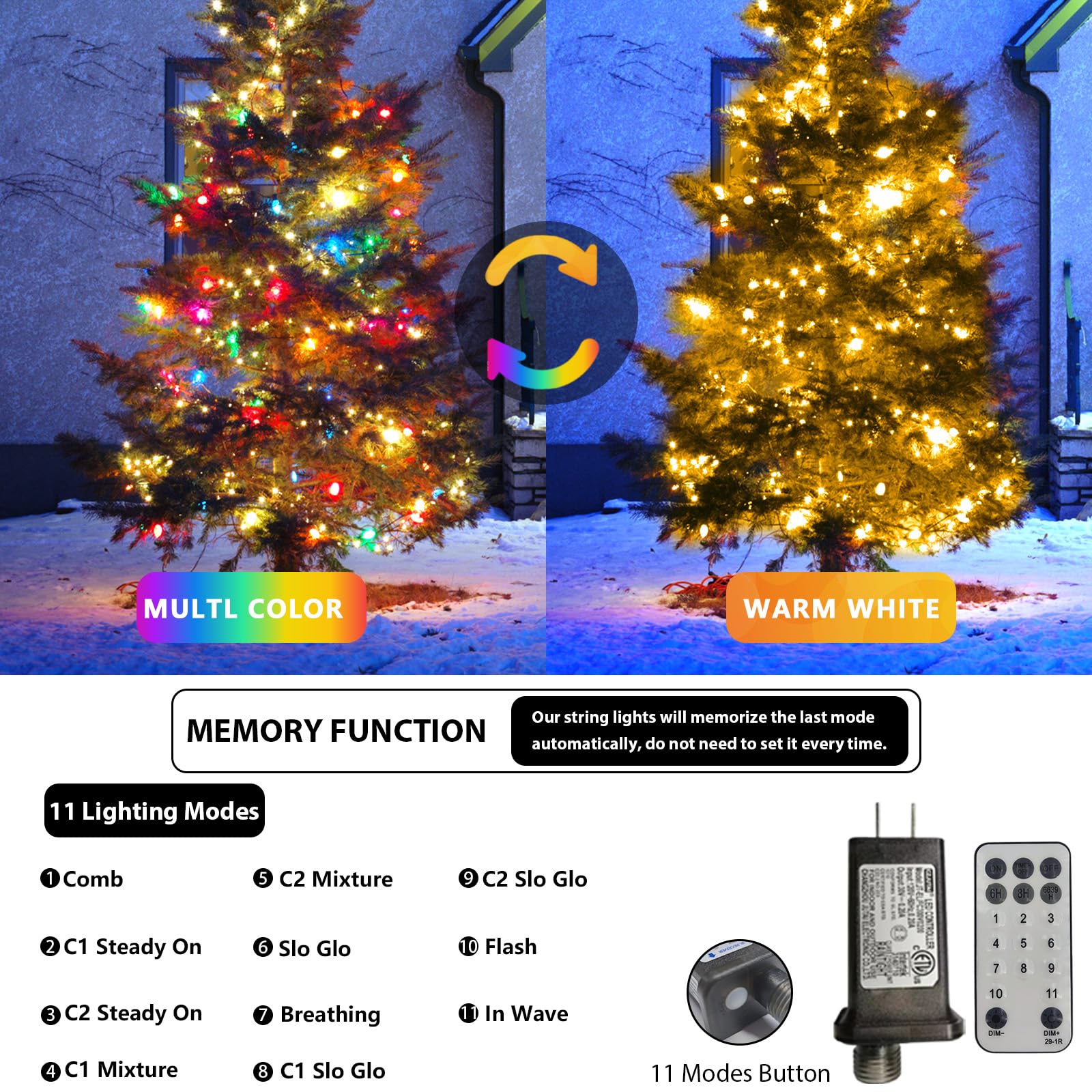 VEELIKE X004PEENF1-ZN Christmas-String-Lights - View #4