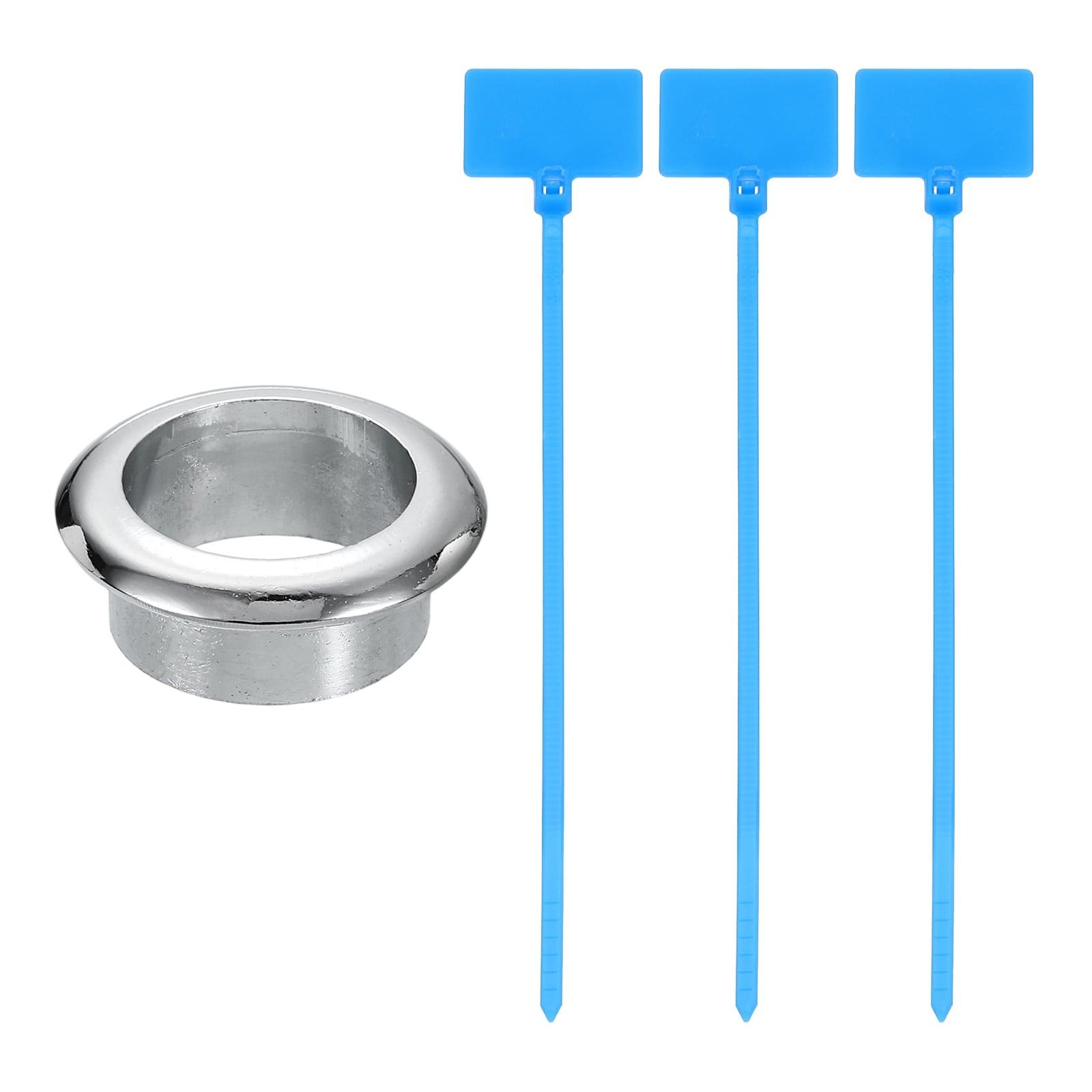 Unique Bargains Desk Grommet 1 Inch (25mm) Zinc Alloy Cable Hole Cover Wire Cord Organizer with Marked Cable Ties for Home Office Desktop Wire Silver Tone #S26061800UX3562