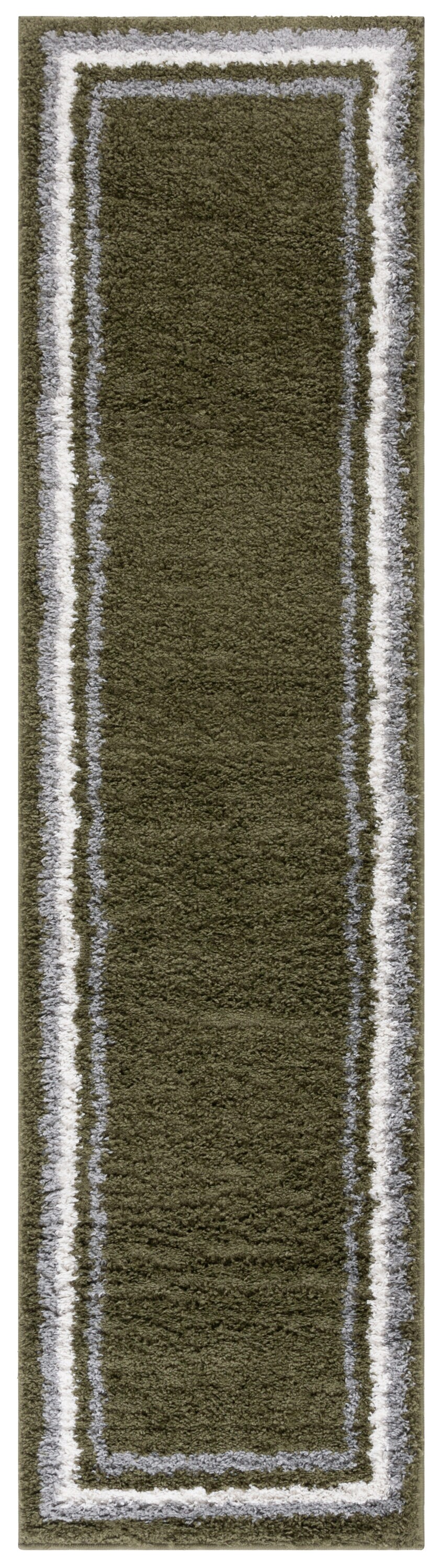 Safavieh BSP251Y-28 2 x 8 (ft) Loomed Polyester/Polypropylene Green Rectangular Indoor Border Mid-Century Modern Runner rug