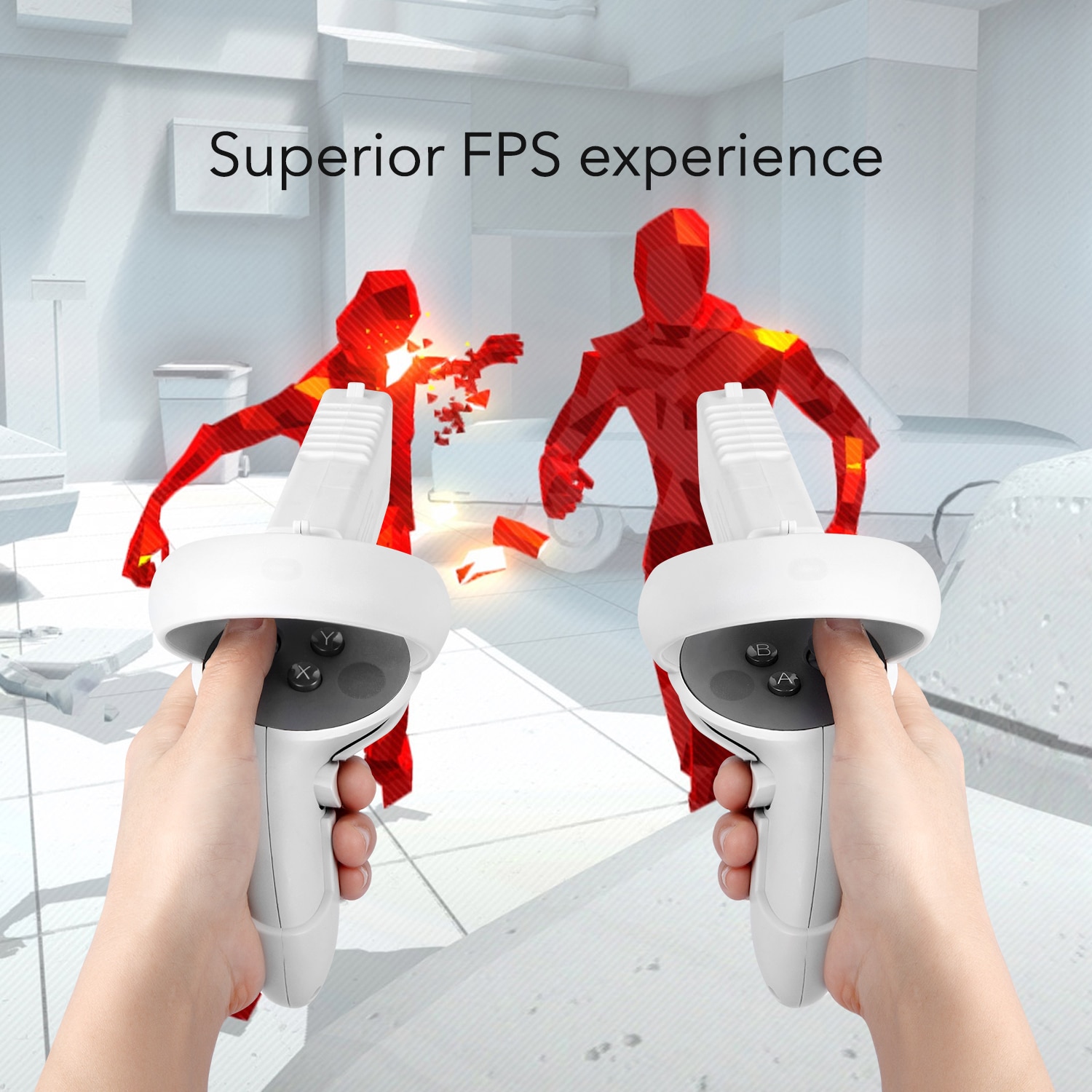 VR GameStock For Oculus Quest 2 Controllers Pistol Grips Enhanced