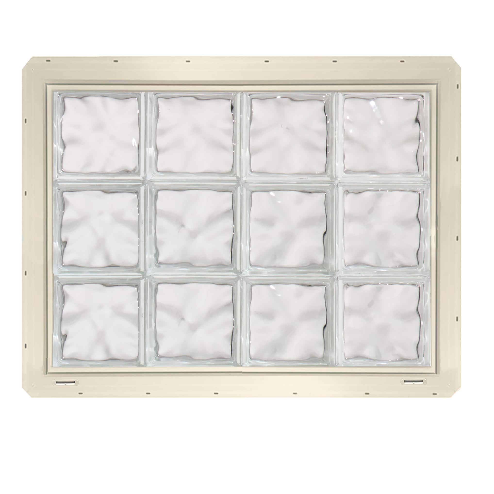 CrystaLok CL3224SDCAL Wavy Glass 31-3/4-in x 24-1/4-in Vinyl New construction Glass Block Window